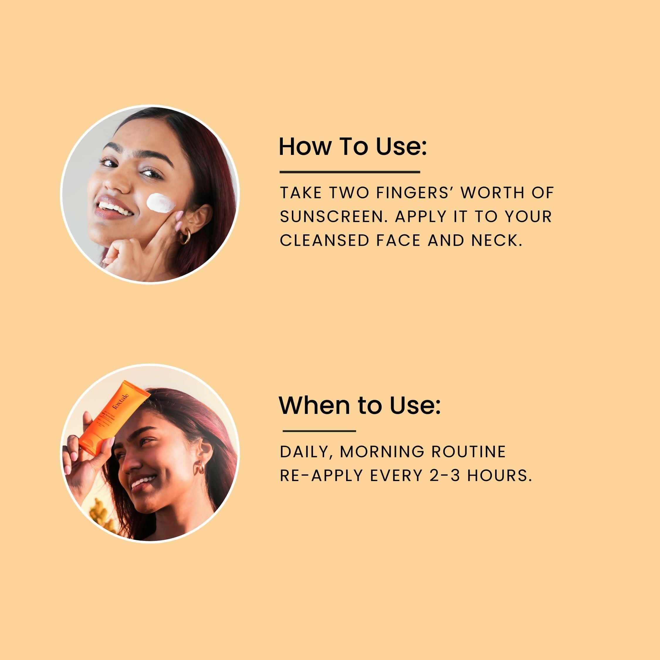 Foxtale Glow Sunscreen SPF 50 PA++++ Lightweight With Vitamin C And Niacinamide For a Dewy Glow, UVA And UVB Filters Prevents Tan