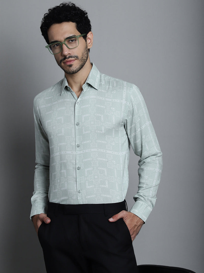 Men's Geomatric Printed Formal Shirts