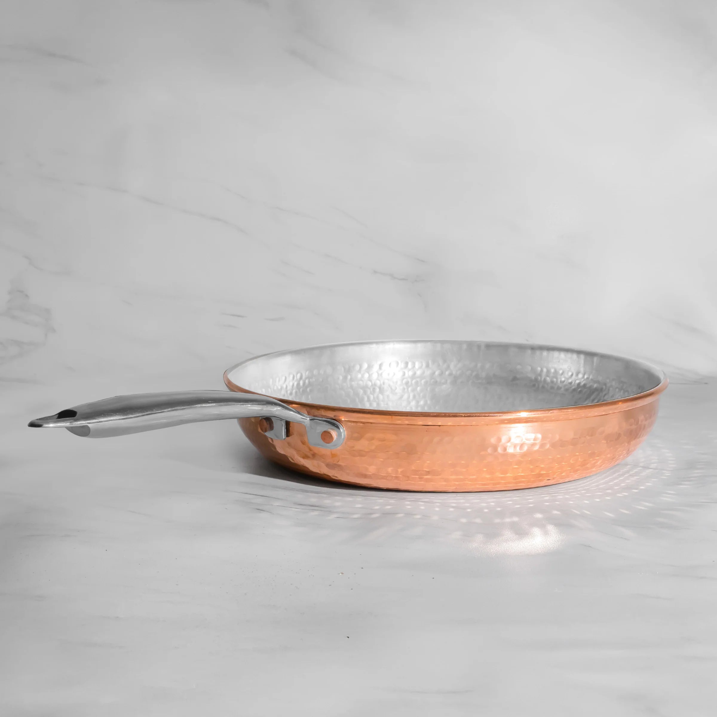 Health Smith Pure Copper Saute Pan with Heat Resistant Handle for Cooking – Tin Coated (Kalai)