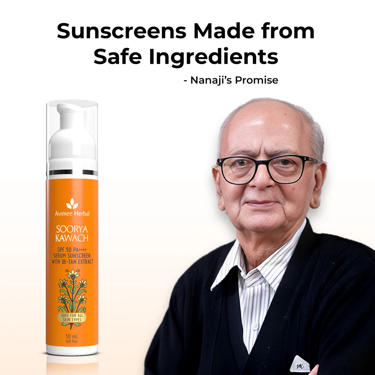 Avimee herbal Soorya Kawach SPF50 PA++++ Hybrid Sunscreen with De-Tan Extract