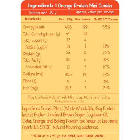 Gladful Orange Protein Mini Cookies