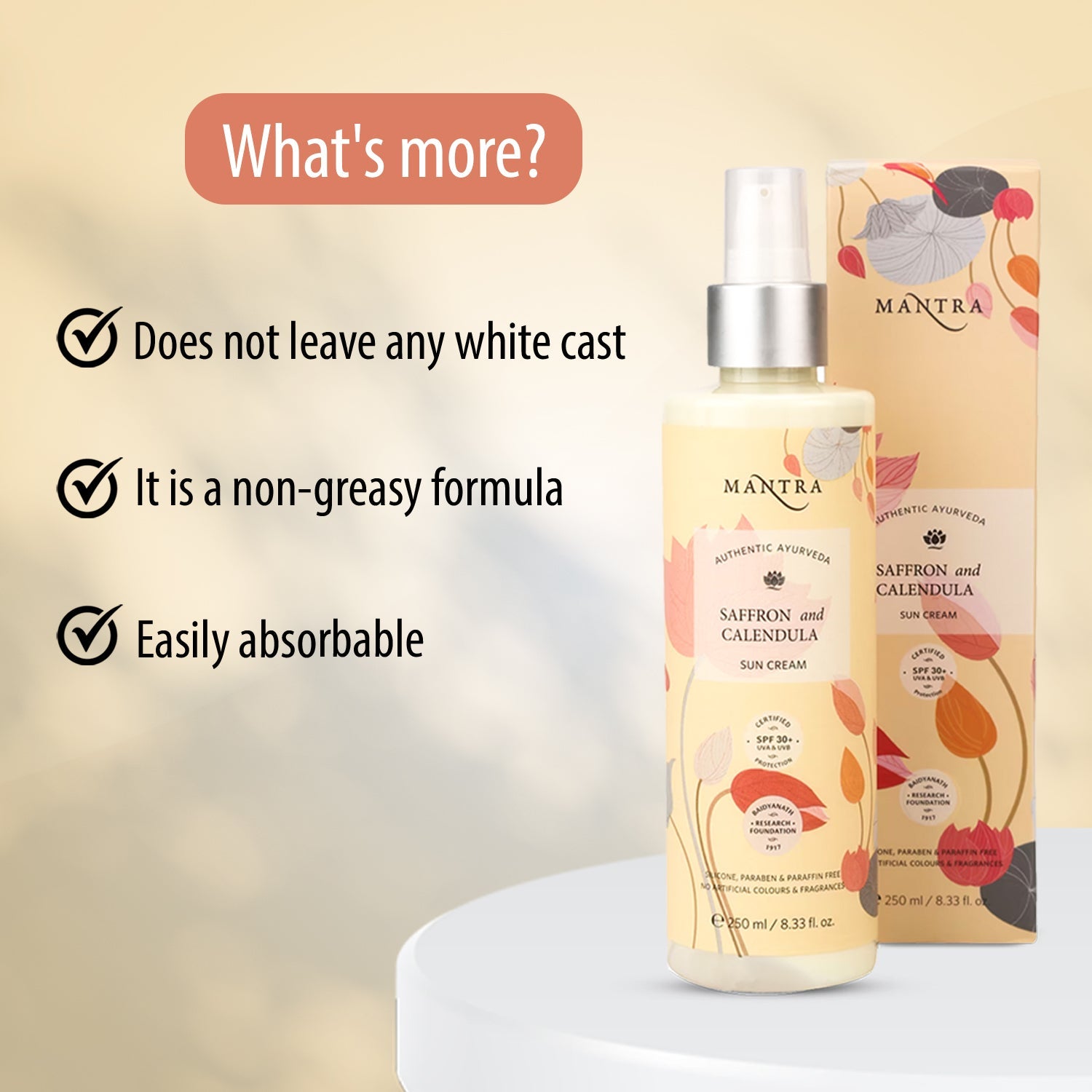 Mantra Saffron And Calendula Sun Cream - Image 6