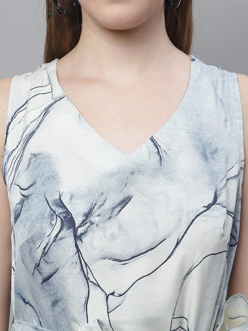 Women Blue Printed A-Line Dresses