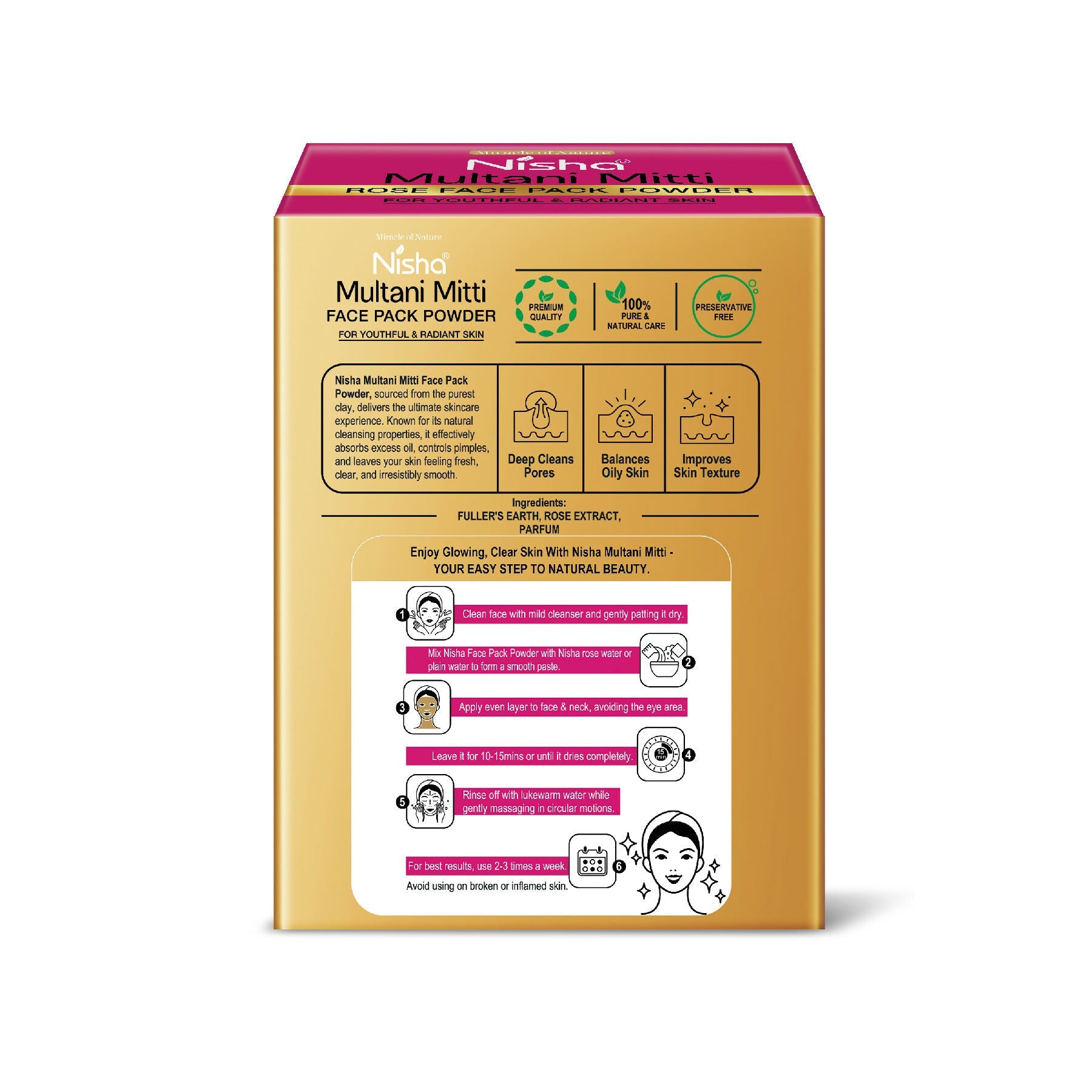 Nisha Rose Multani Mitti for Face | Skin Brightening Face Pack