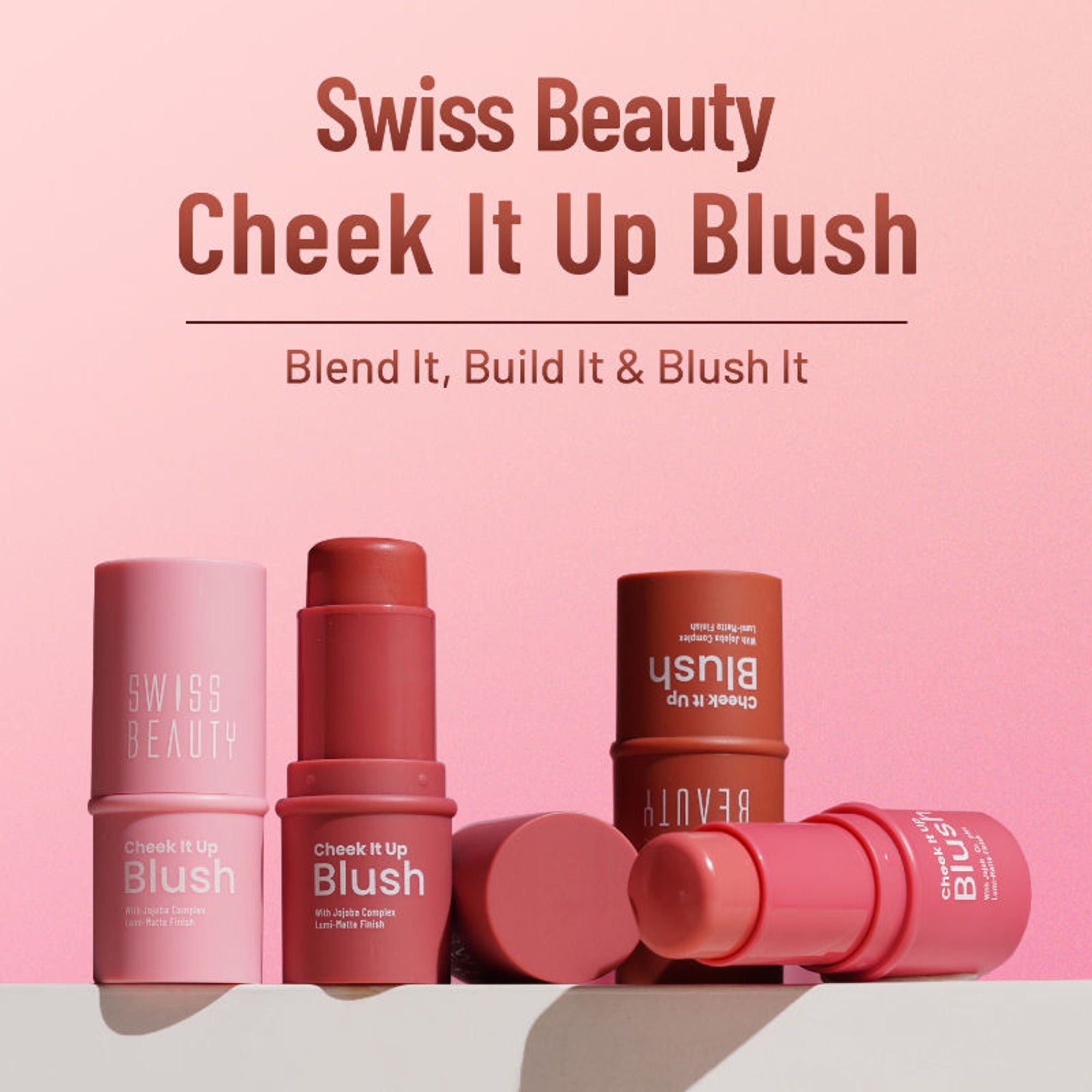 Swiss Beauty Cheek It Up Lumi-Matte Finish Blush - 6 Buffed With Rose