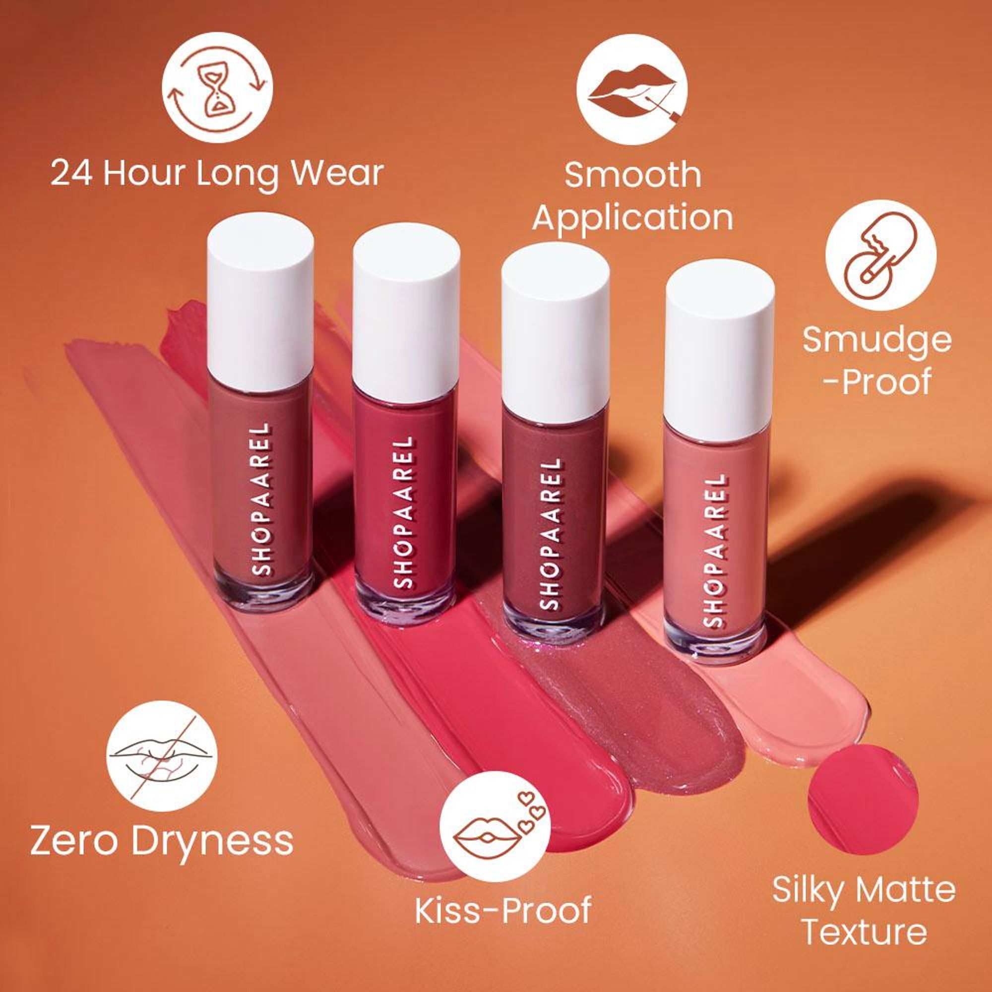 Shopaarel Silky Matte Gloss Liquid Lipstick - Charming-10