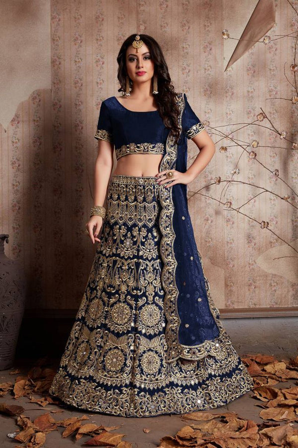 Aastha fashion Peach Foux Georgette lehanga blouse Embroidery Work