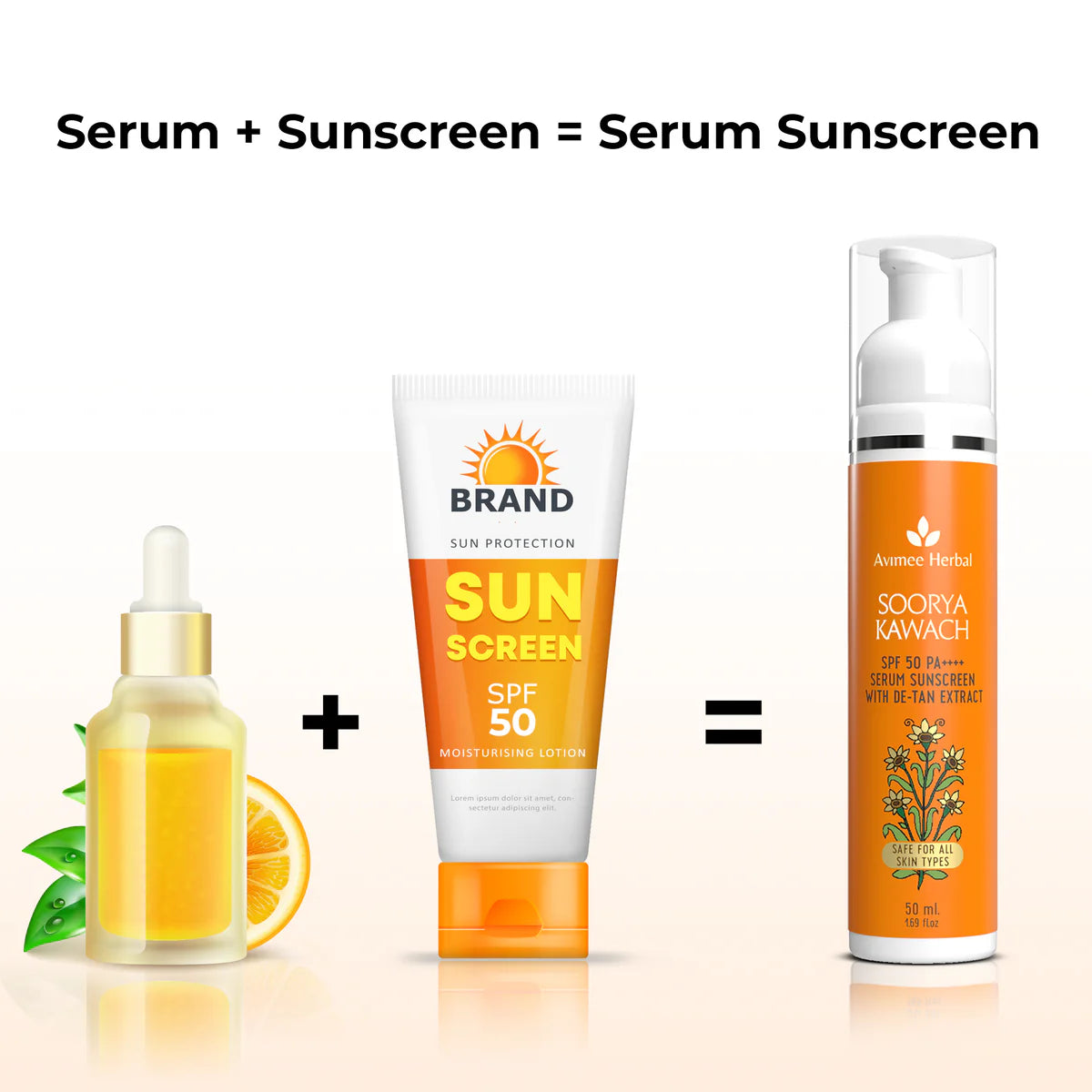 Avimee herbal Soorya Kawach SPF50 PA++++ Hybrid Sunscreen with De-Tan Extract