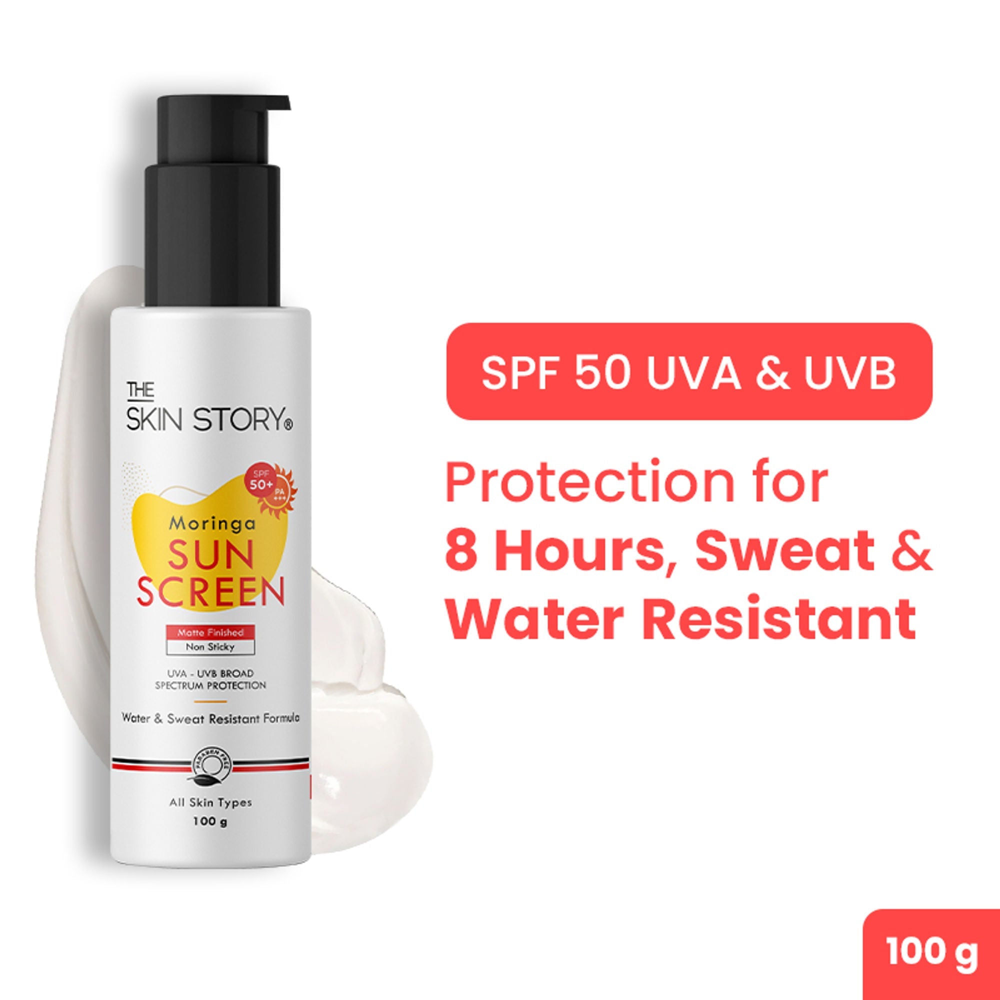The Skin Story Moringa Face Sunscreen SPF 50+ PA+++ For Detan