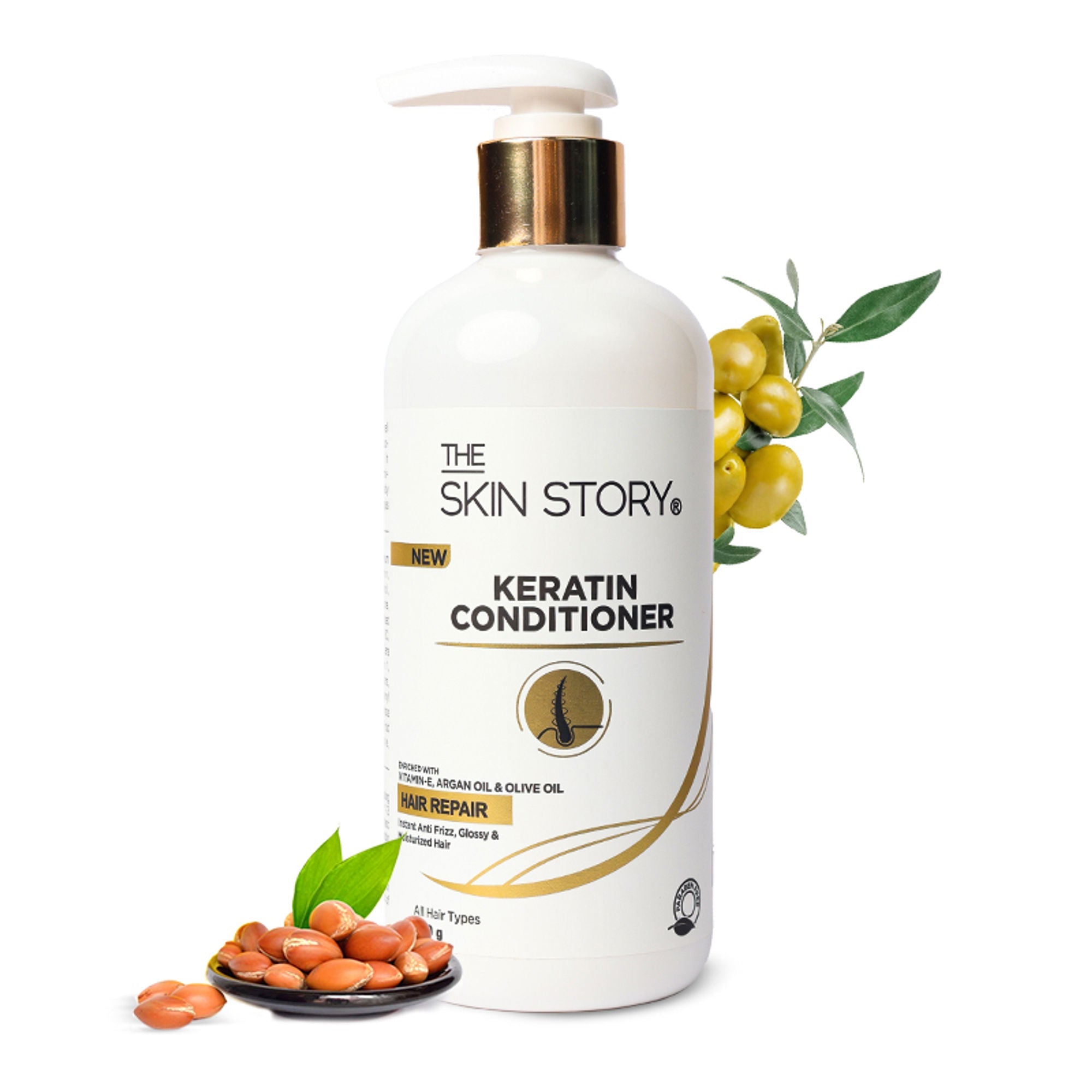 The Skin Story Sulphate Free Anti Frizz Keratin Hair Conditioner, Instant Gloss Smooth Shine, Vit E
