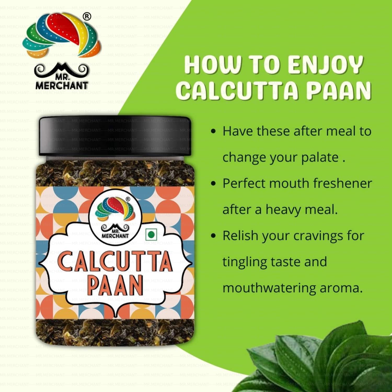 Mr. Merchant Calcutta Meetha Paan Mukhwas, [Mouth Freshener, Digestive, After-Meal Snack] [Jar Pack], 300g