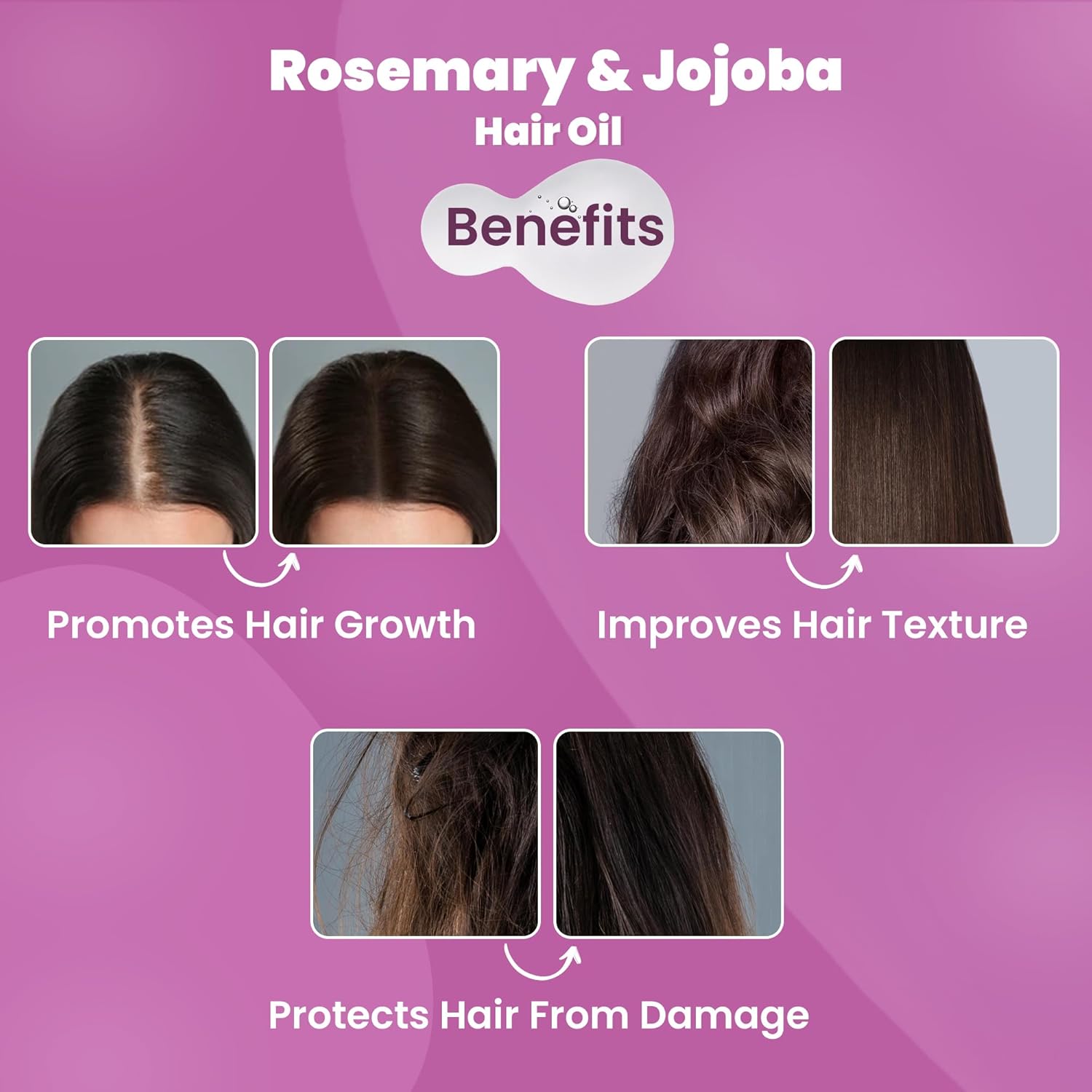 WildOak Rosemary Hair Oil with 3x Power of Bhringraj, Olive & Jojoba Oil | Non - Sticky | Hair Growth, Strengthening Hair Follicles, Hair Fall Control, Anti Dandruff & Nourishment | 50ml