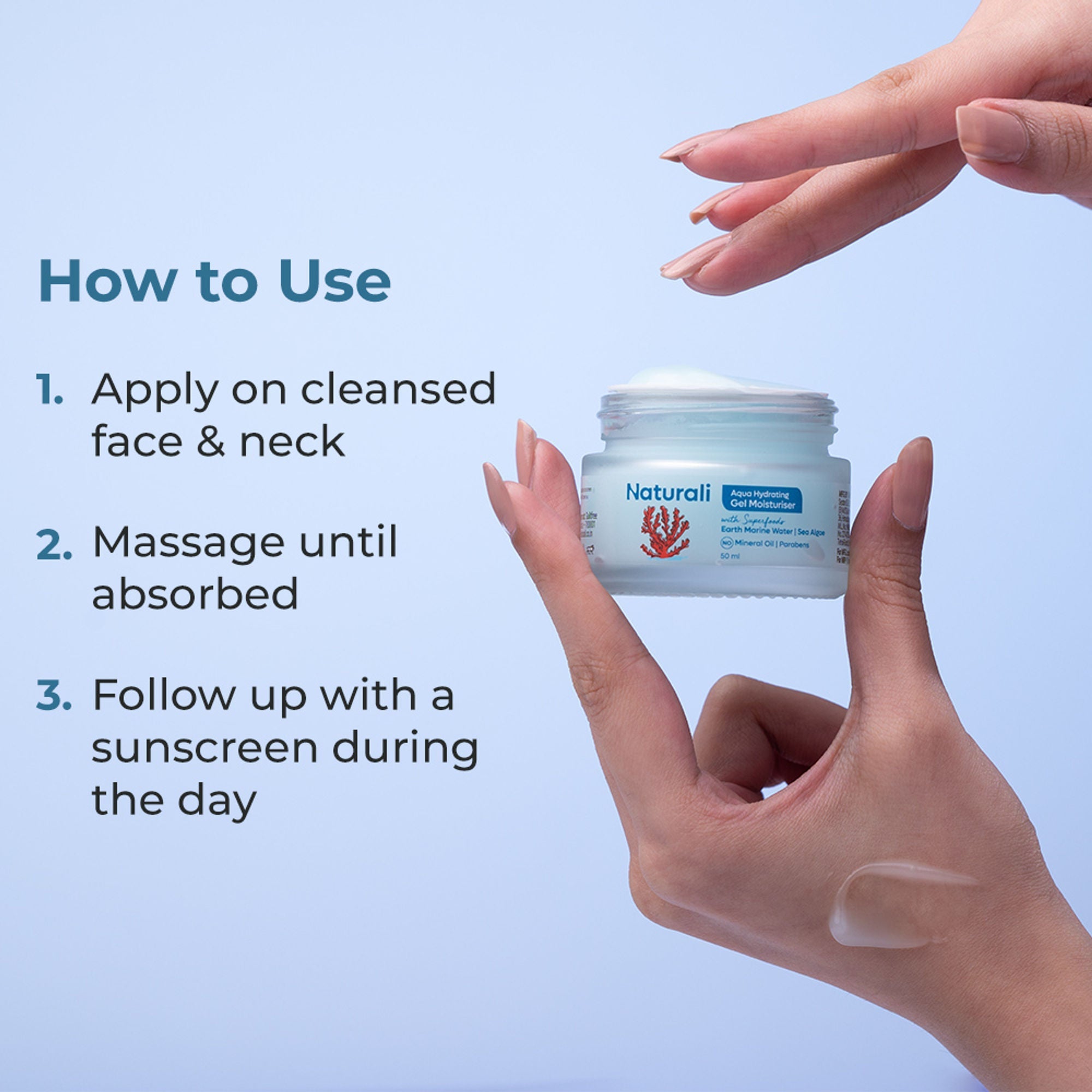 Naturali Aqua Hydrating Gel Moisturiser with Superfoods Earth Marine Water & Sea Algae