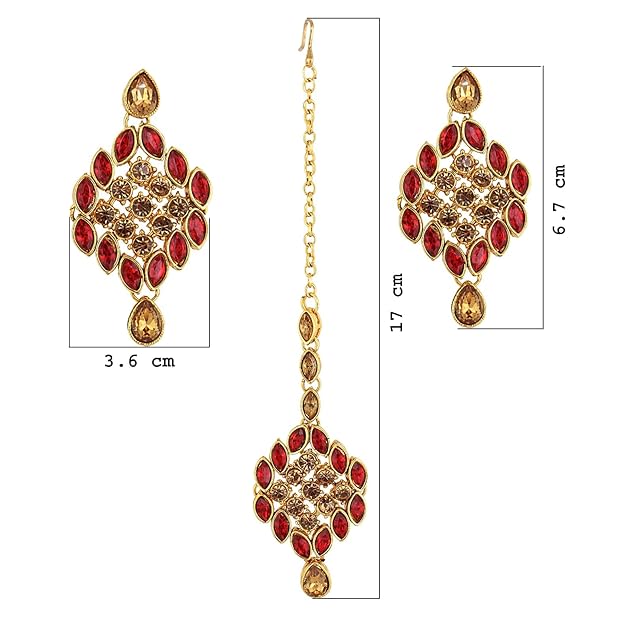 Tehzeeb CreationDesigner Gold Plated Elegant Stone Necklace Set For Women & Girls  THZ406