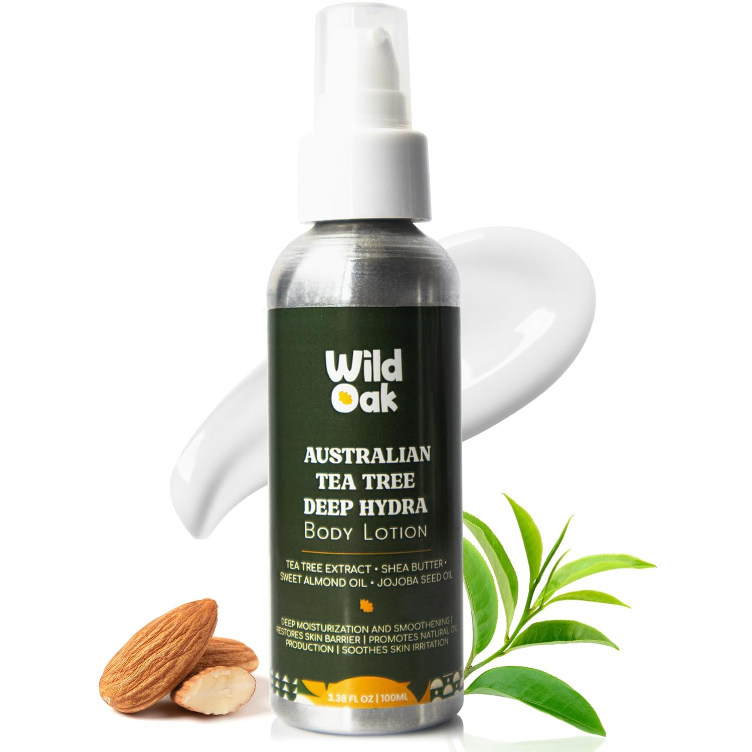 WildOak Super Hydrating Body Lotion | With 4x Power of Niacinamide, Shea Butter, Jojoba Oil & Australian Tea Tree | Soothes Skin Irritation & Itching | Non Sticky | For All Skin Types | 100ml Bottle