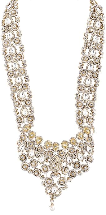 Tehzeeb Creation Traditional 18k Gold Plated Designer Multi Color Dulhan Choker Kundan Bridal Set thz486