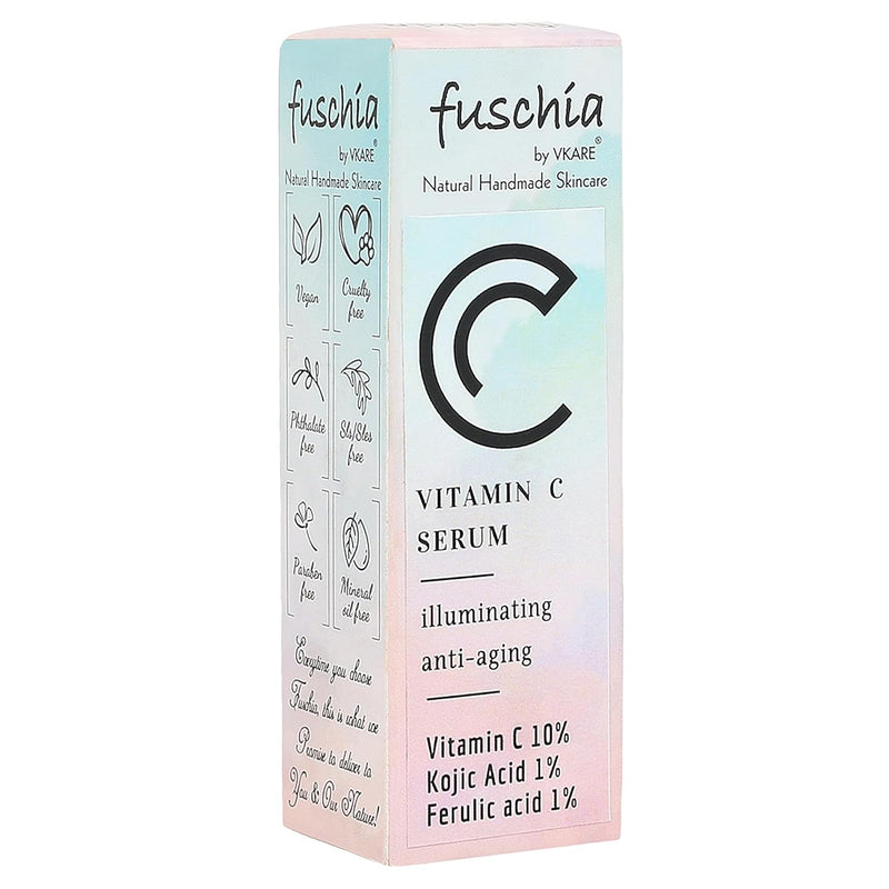 Fuschia Vitamin C Serum | for Illuminating Skin | Anti-Ageing | with Vit C 10% | Kojic Acid 1% | Ferulic Acid 1%