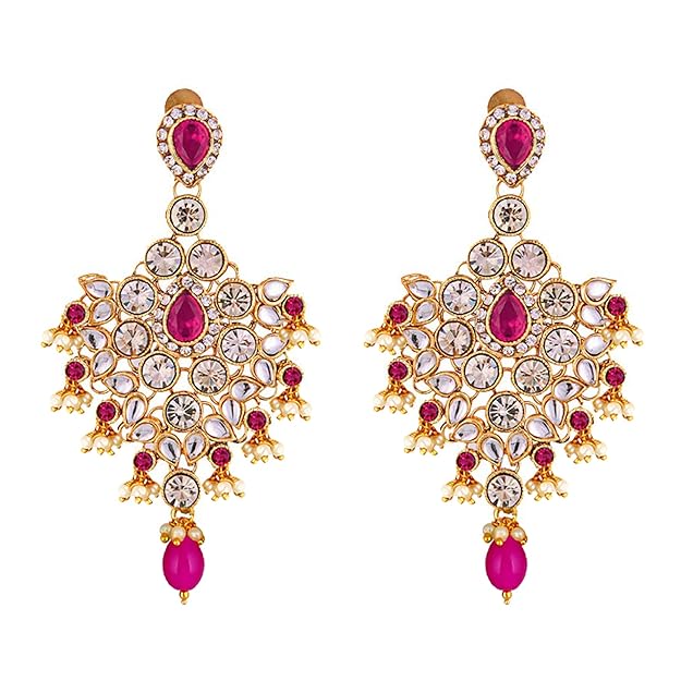 Tehzeeb Creation Designer Magenta Color Gold Plated Dulhan Choker Bridal Set with sheeshpatti for Girls & Women  THZ407