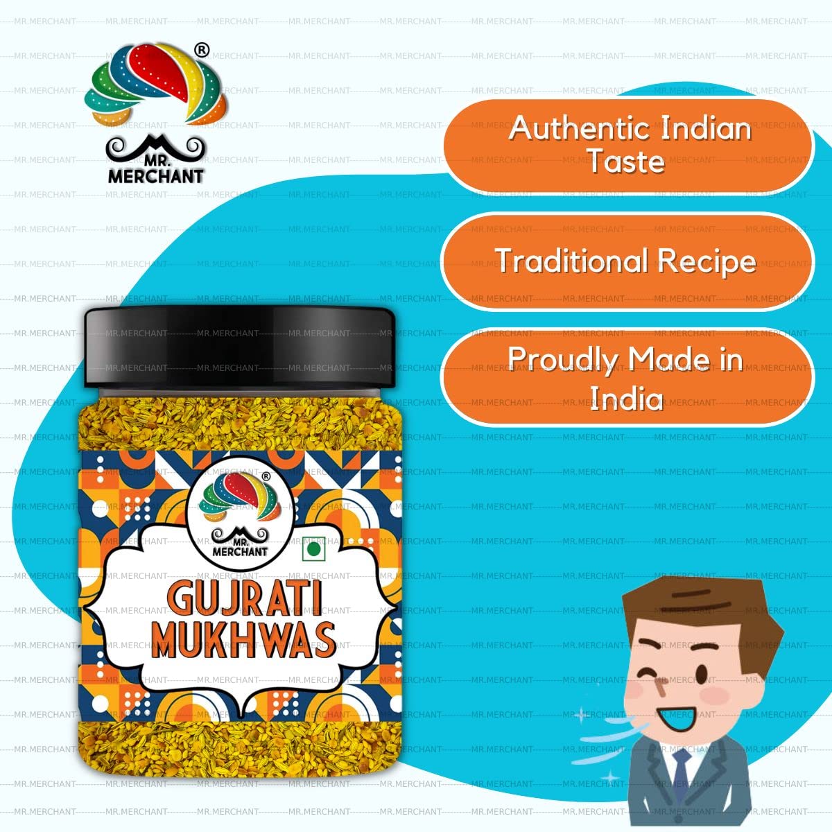 Mr. Merchant Traditional Gujarati Mukhwas (Tangy Flavor), 250 g (Mouth Freshener | Digestive | After-Meal Snack | Rich in Fibre)
