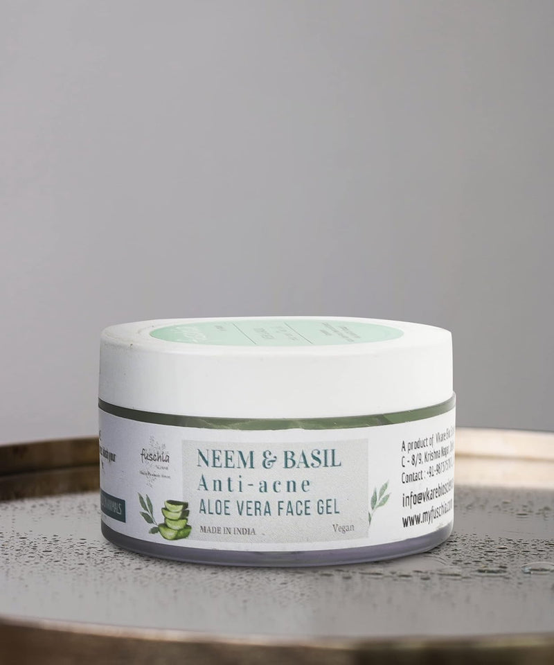 Fuschia Anti Acne Face Gel - Neem and Basil - 50g