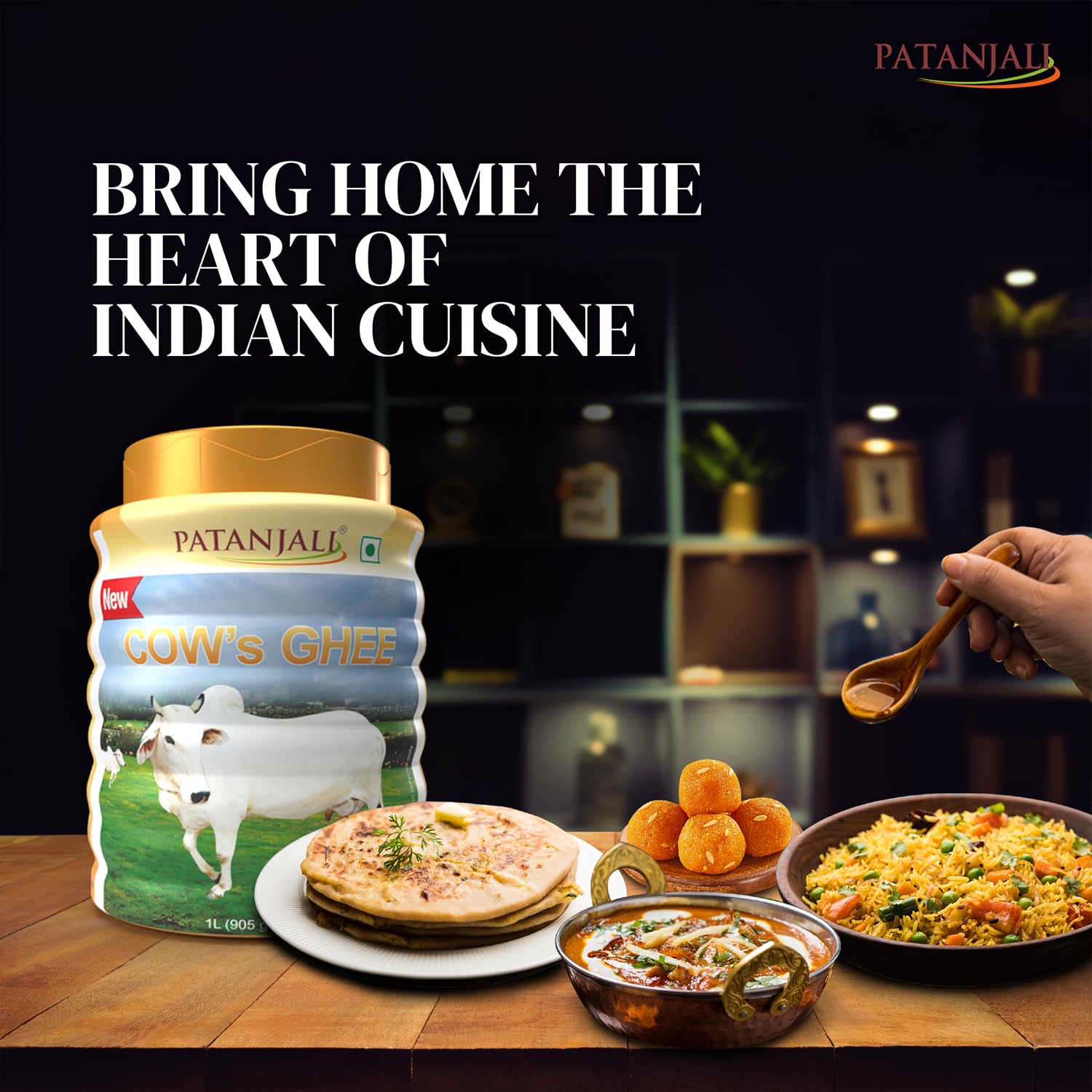 Patanjali Pure Cow Ghee Natural & Healthy, 1L