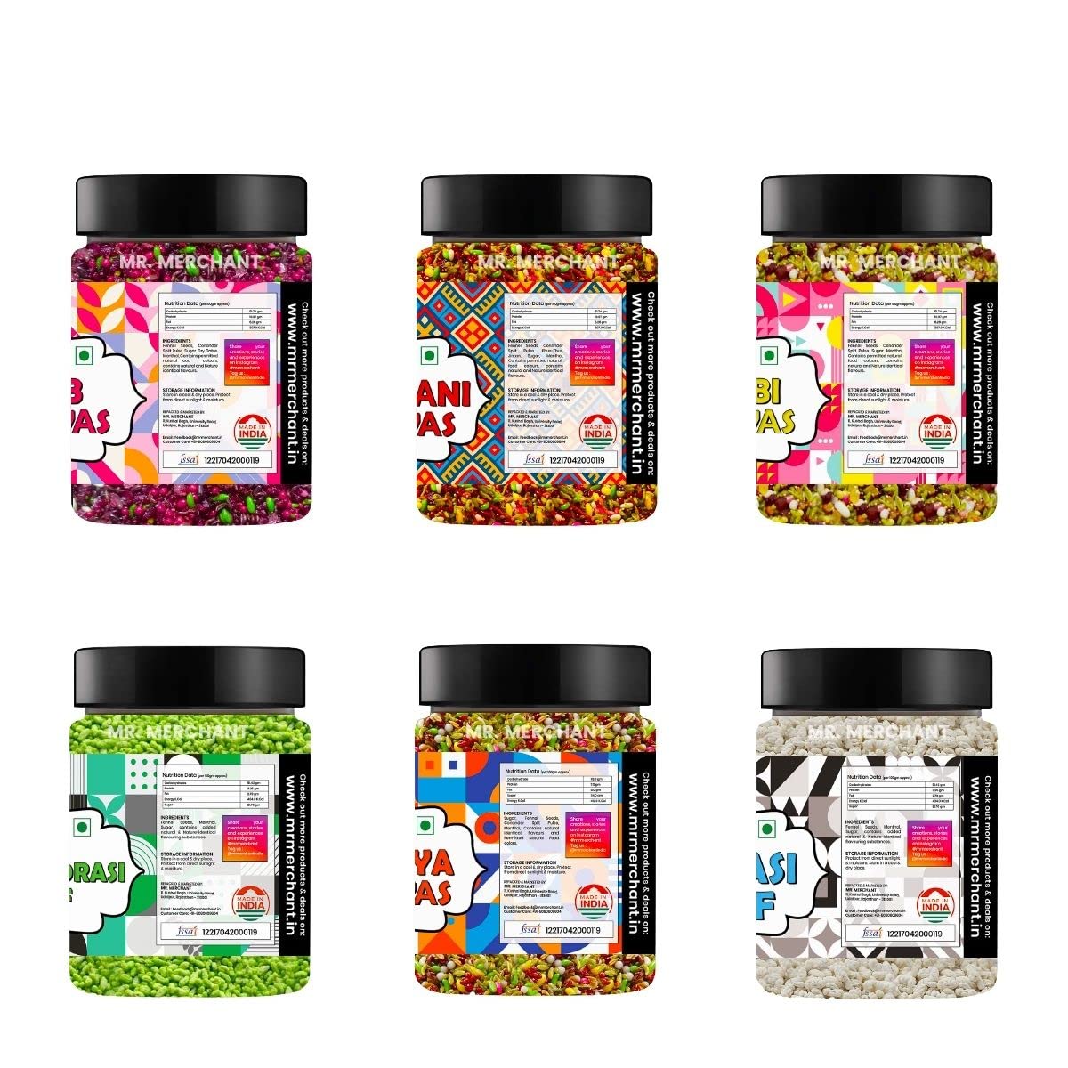 Mr. Merchant Mukhwas Mouth Freshener Trial Pack Combo (Pack of 6)