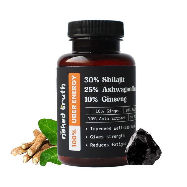 WildOak Shilajit with Ashwagandha & Korean Ginseng for Women | Strength | Stamina & Energy Booster | Hormonal Balance | Relief from Menstrual Cramps & Libido Enhancement | 1000mg | 60 Veg Capsules