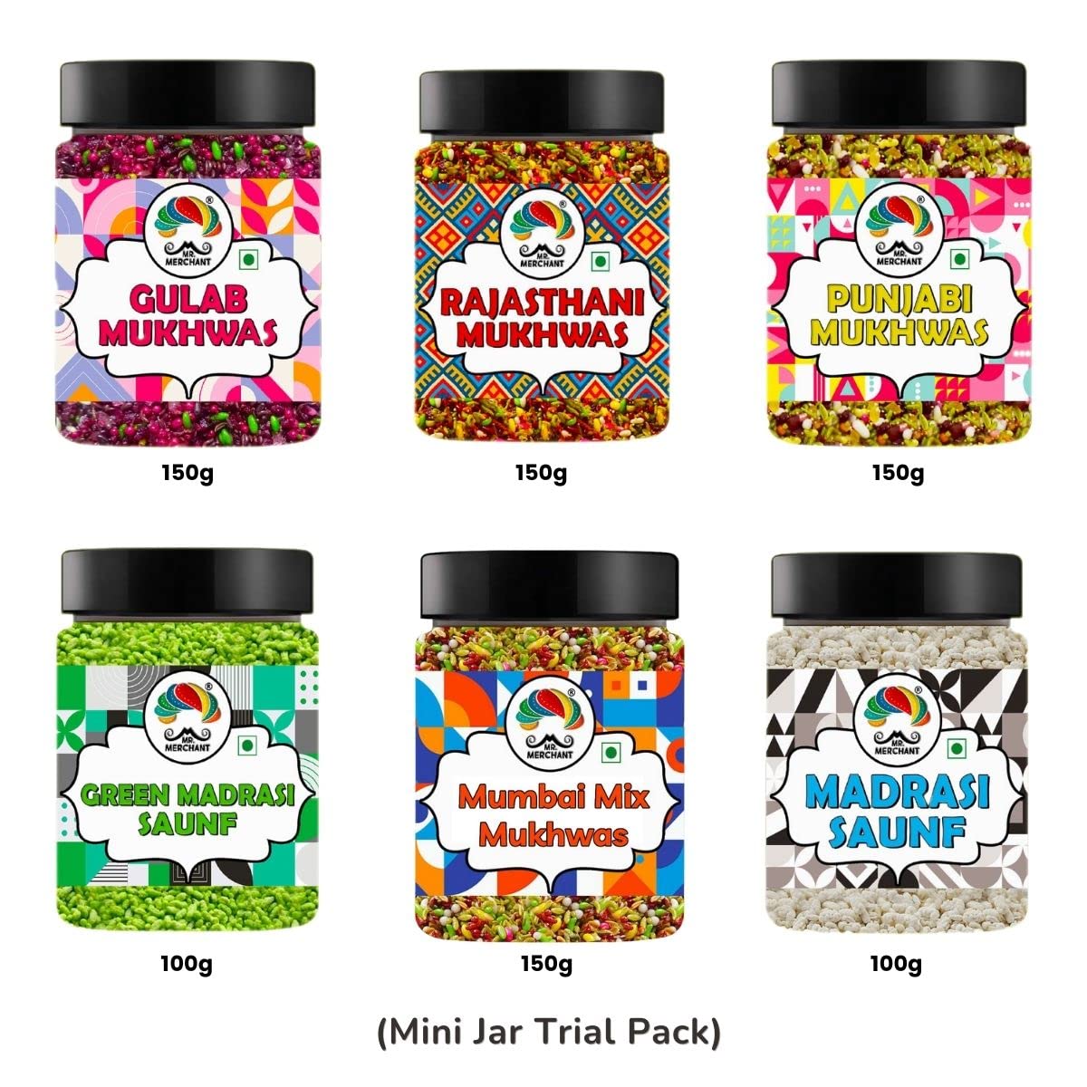 Mr. Merchant Mukhwas Mouth Freshener Trial Pack Combo (Pack of 6)