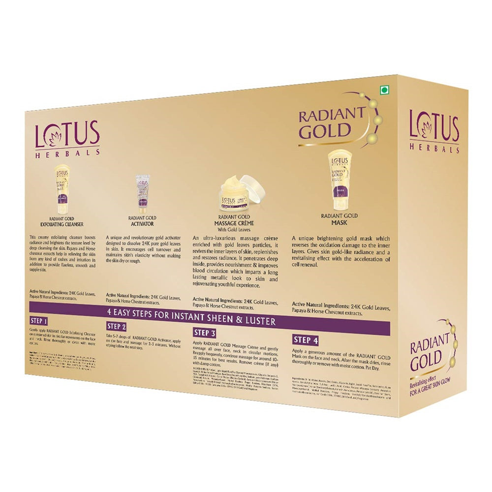 Lotus Herbals Radiant Gold Cellular Glow Facial Kit 37 grams