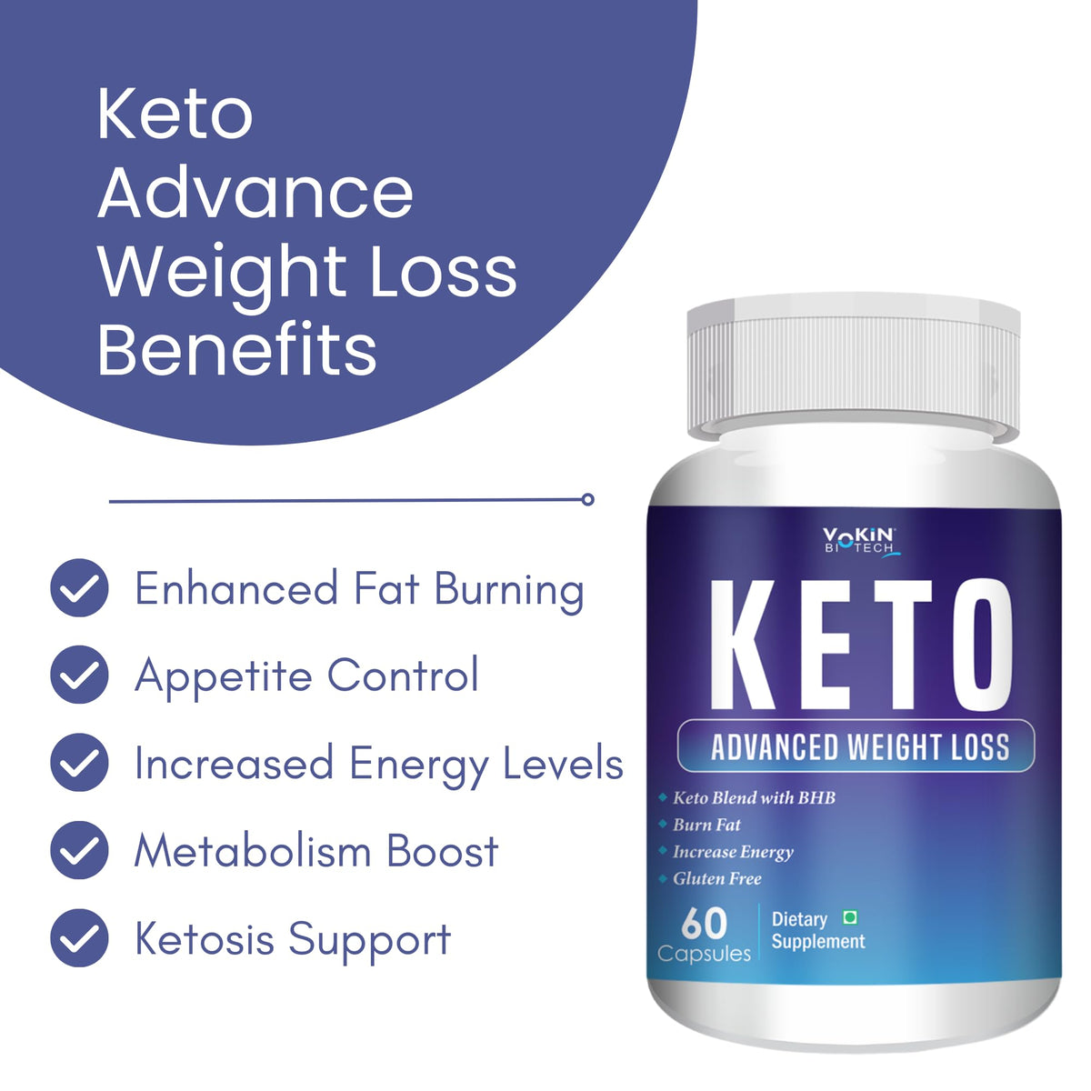 Vokin Biotech Keto Capsules Ultra Weight Loss Fat Burner Supplement with (Green Tea + Garcinia Cambogia + Green Coffee) Extract Capsules