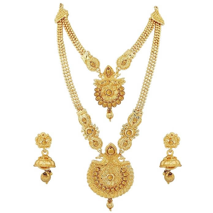 Tehzeeb Creation Traditional Gold Plated Kundan Necklace Set for Girls & Women  THZ410