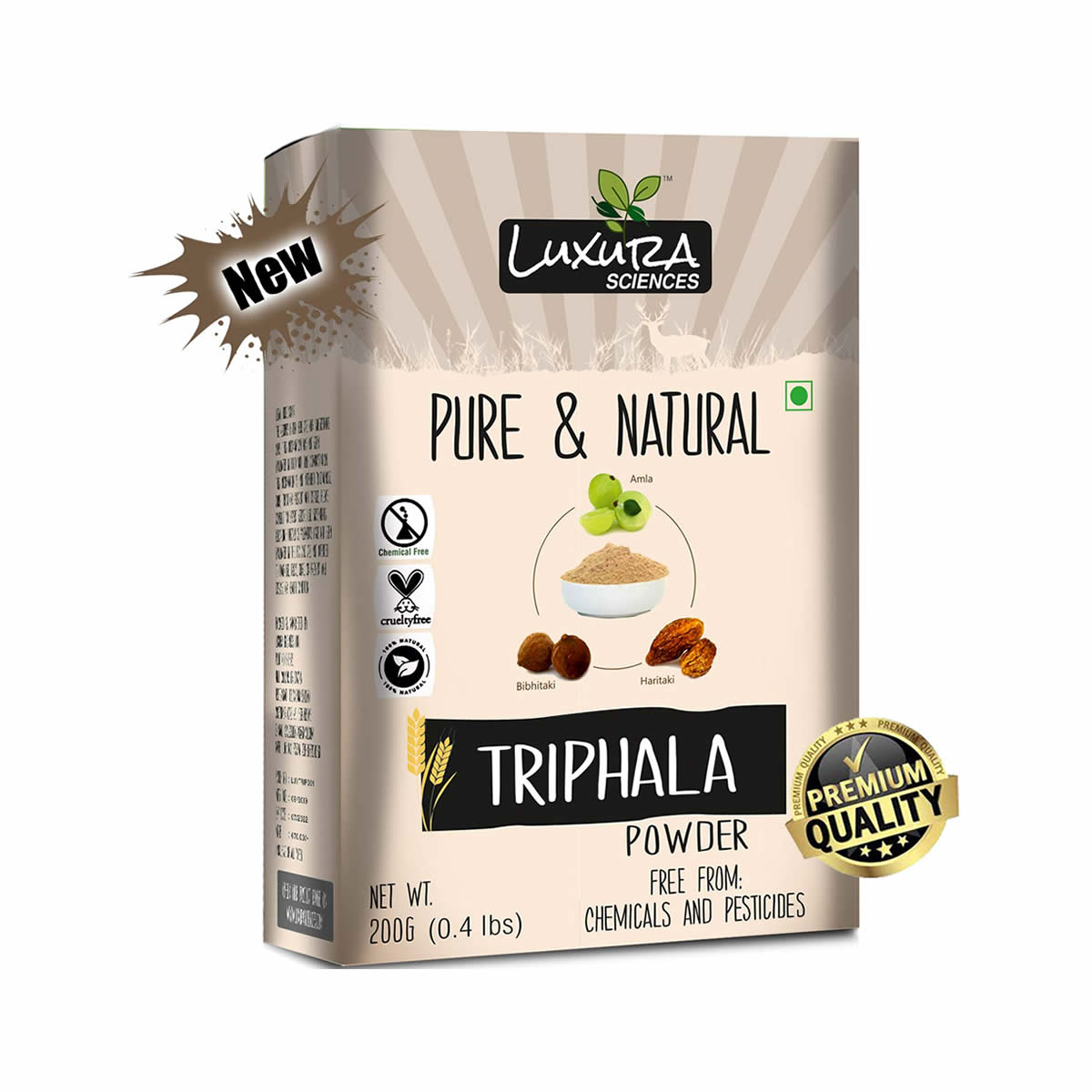 Luxura Sciences Organic Triphala Powder for Detoxification & Rejuvenation
