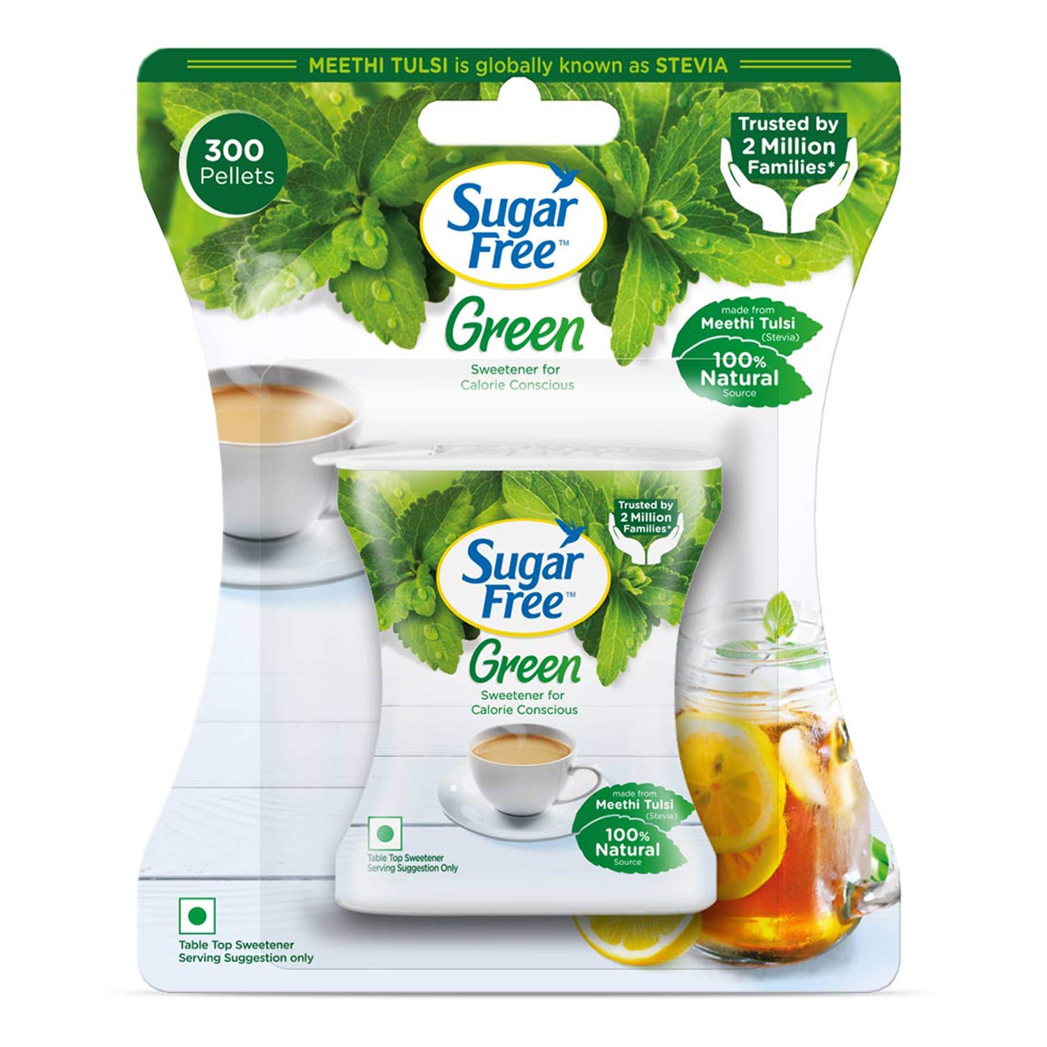 Sugar Free Green Stevia 100% Natural Sweetener and Sugar Substitute Pellets