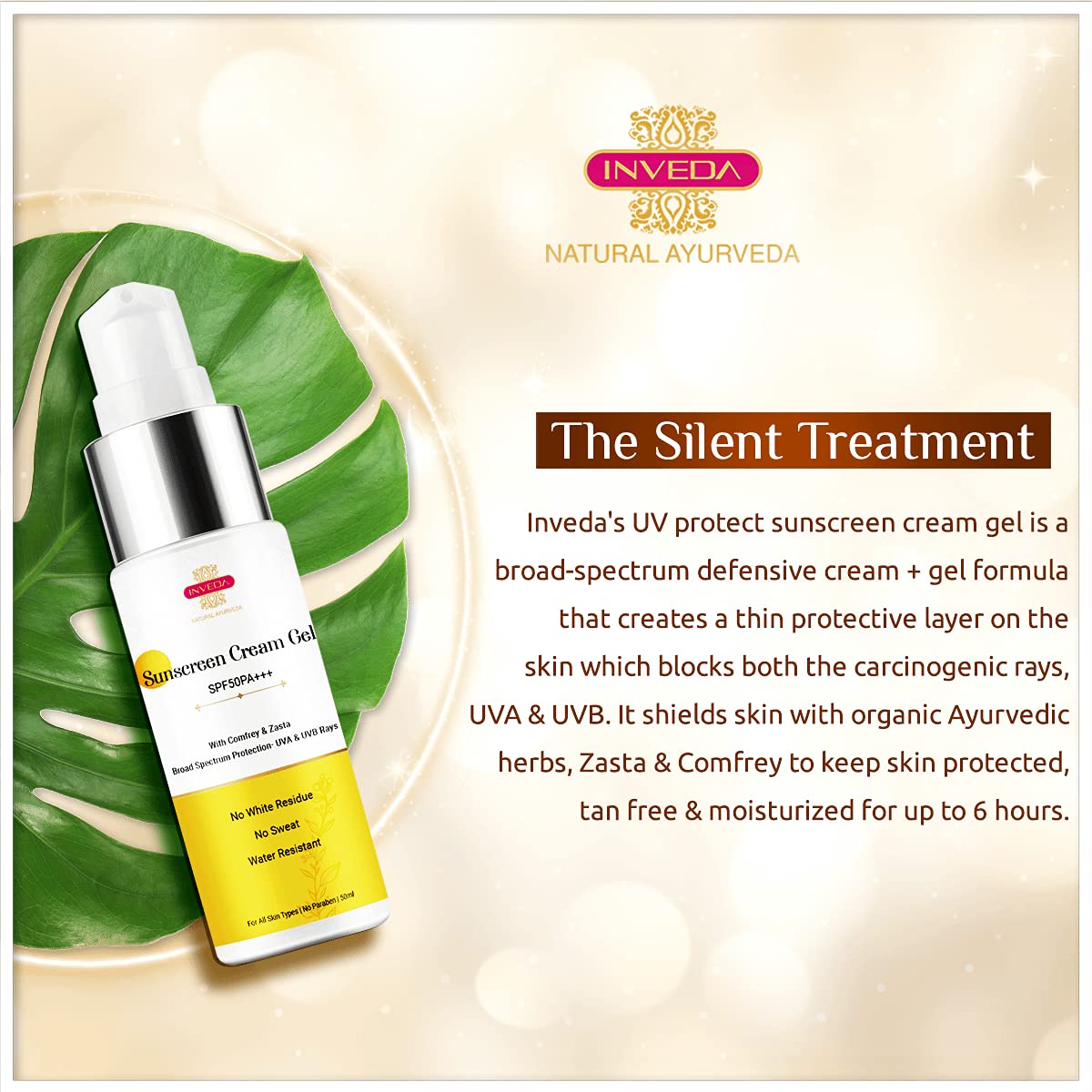 Inveda Sunscreen Cream Gel SPF 50 PA