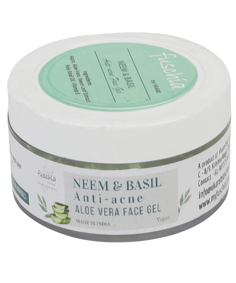 Fuschia Anti Acne Face Gel - Neem and Basil - 50g