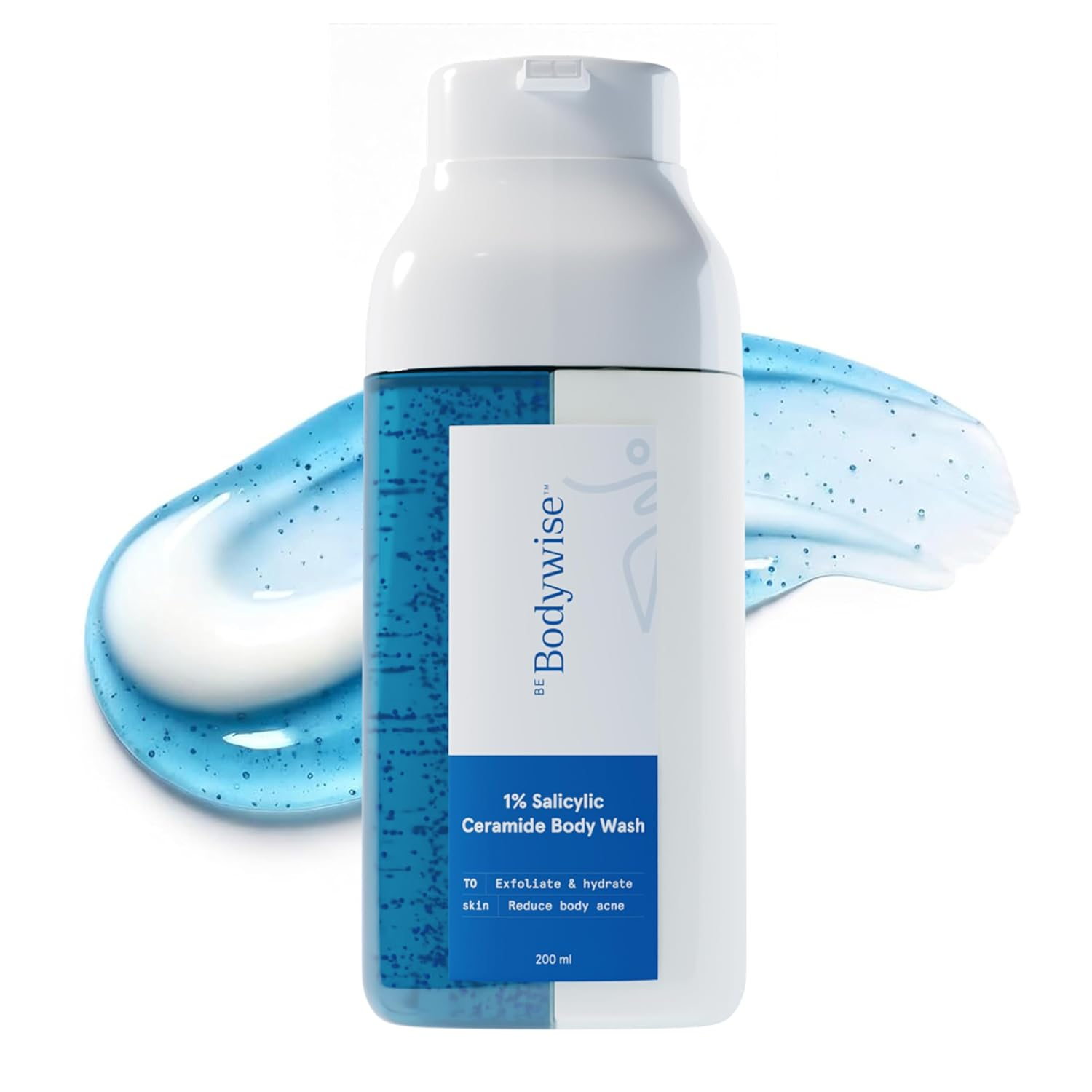 BeBodywise 1% Salicylic Ceramide Body Wash - Dual Pump 2in1 Body Wash - For Body Acne and Dry Skin
