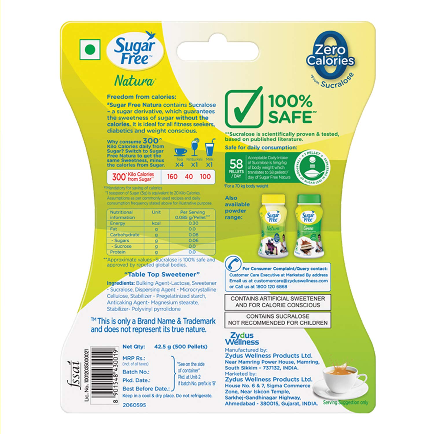 Sugar Free Natura Low Calorie Sweetner Pellets