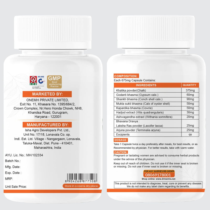 Dr Mantra Calci Pro Capsules for Calcium Deficiency in Men & Women| 30 Capsules