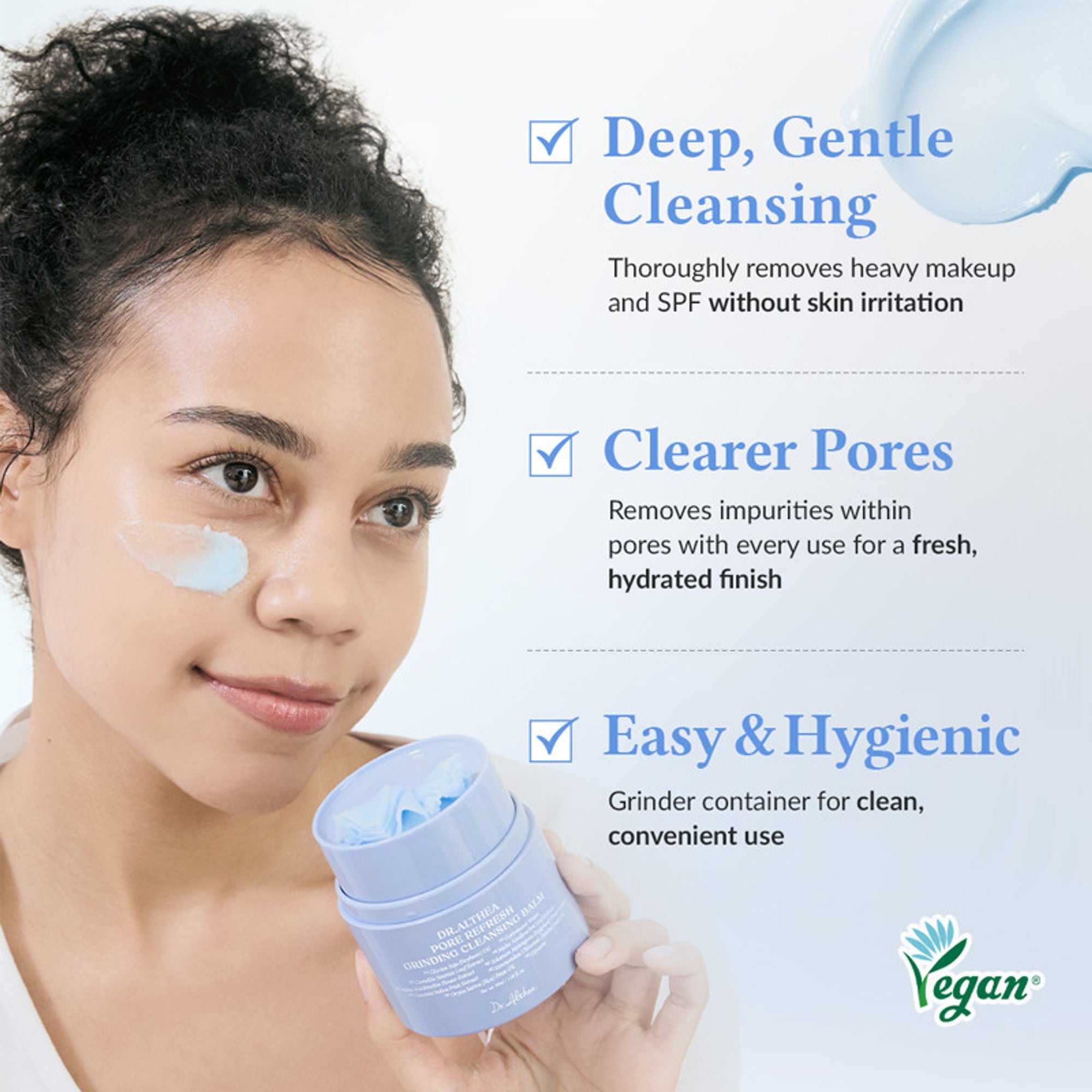 Dr.Althea Pore Refresh Grinding Cleansing Balm: Oil-to-Foam Pore Cleanser for Blackheads