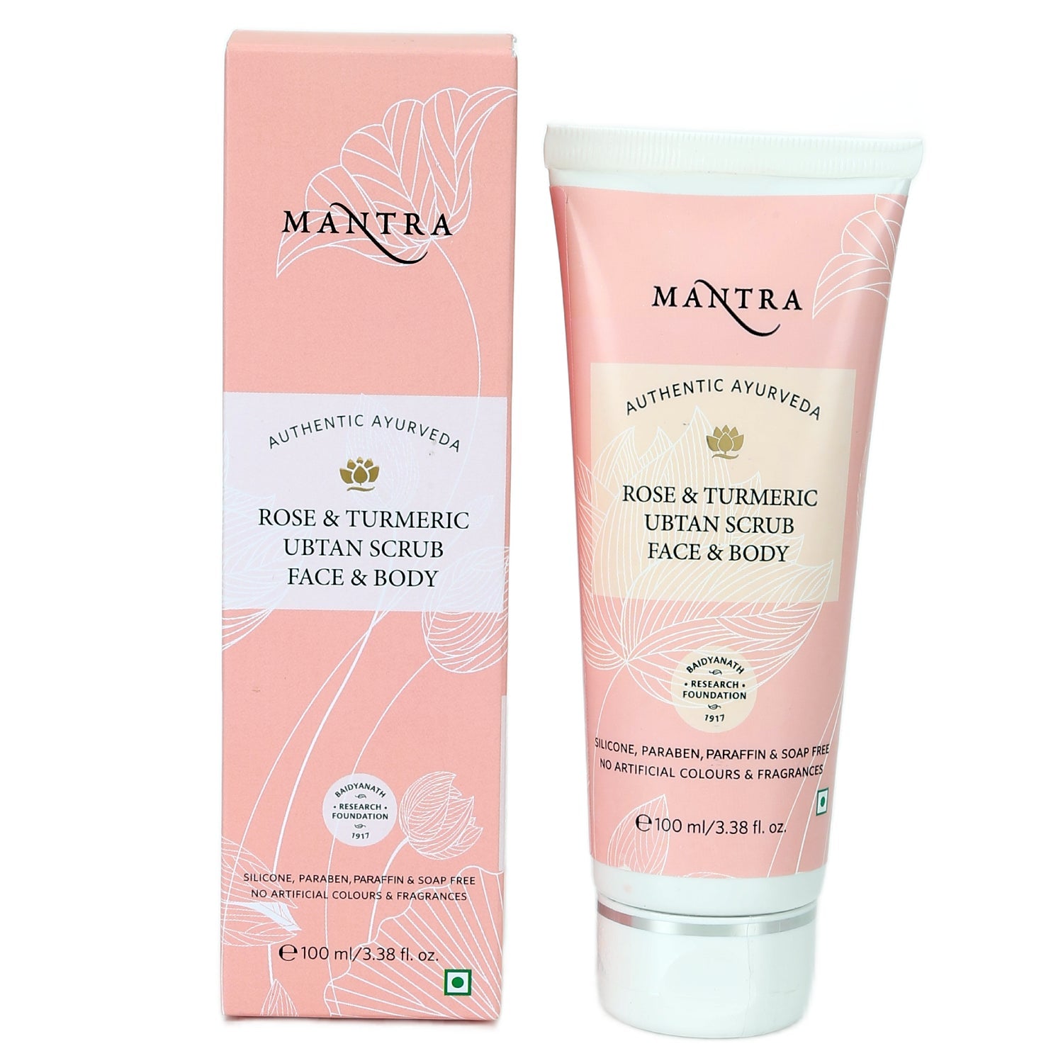 Mantra Rose & Turmeric Ubtan Scrub Face & Body - Image 1