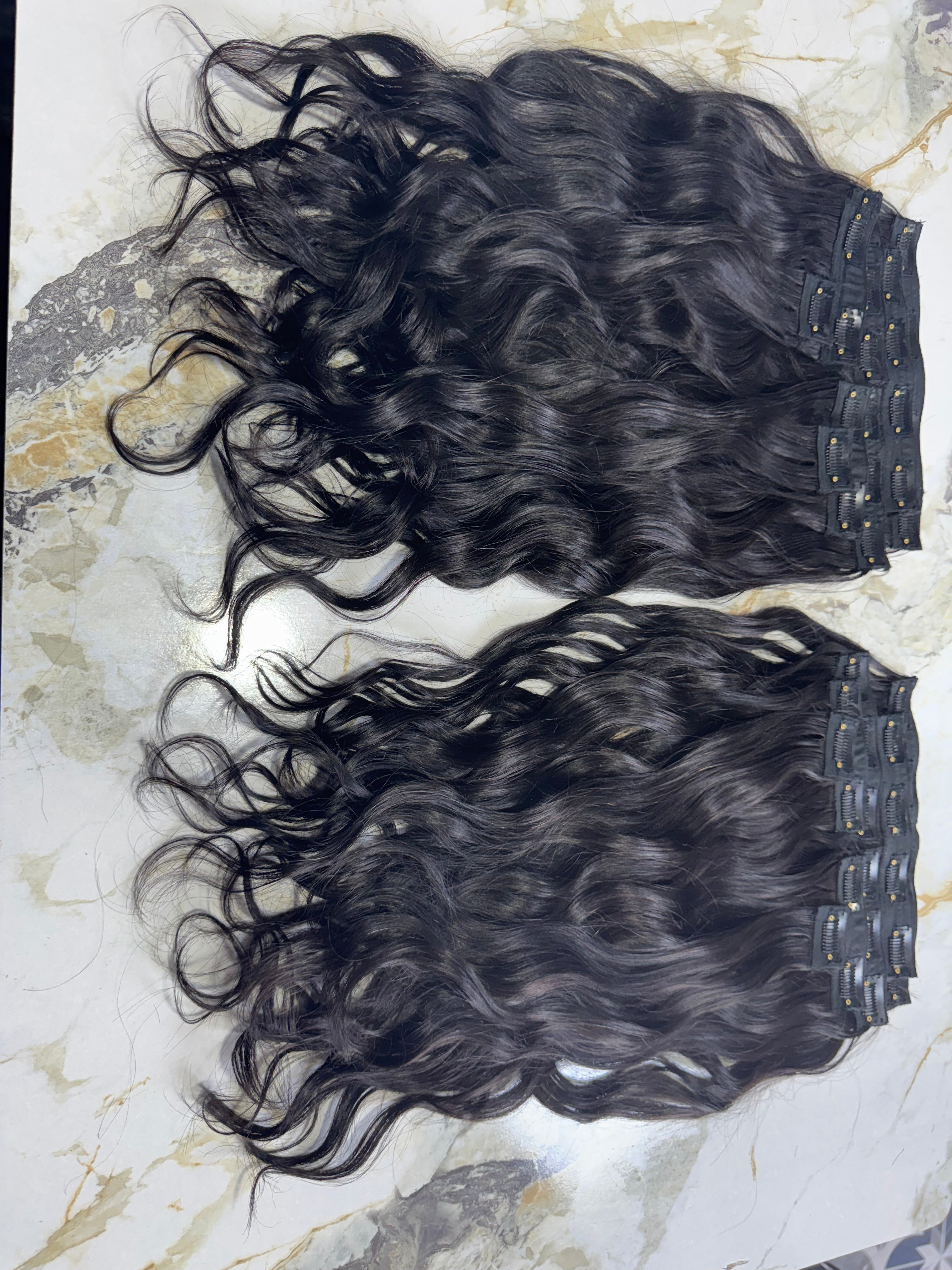 Indian Virgin Wavy Clip On Set