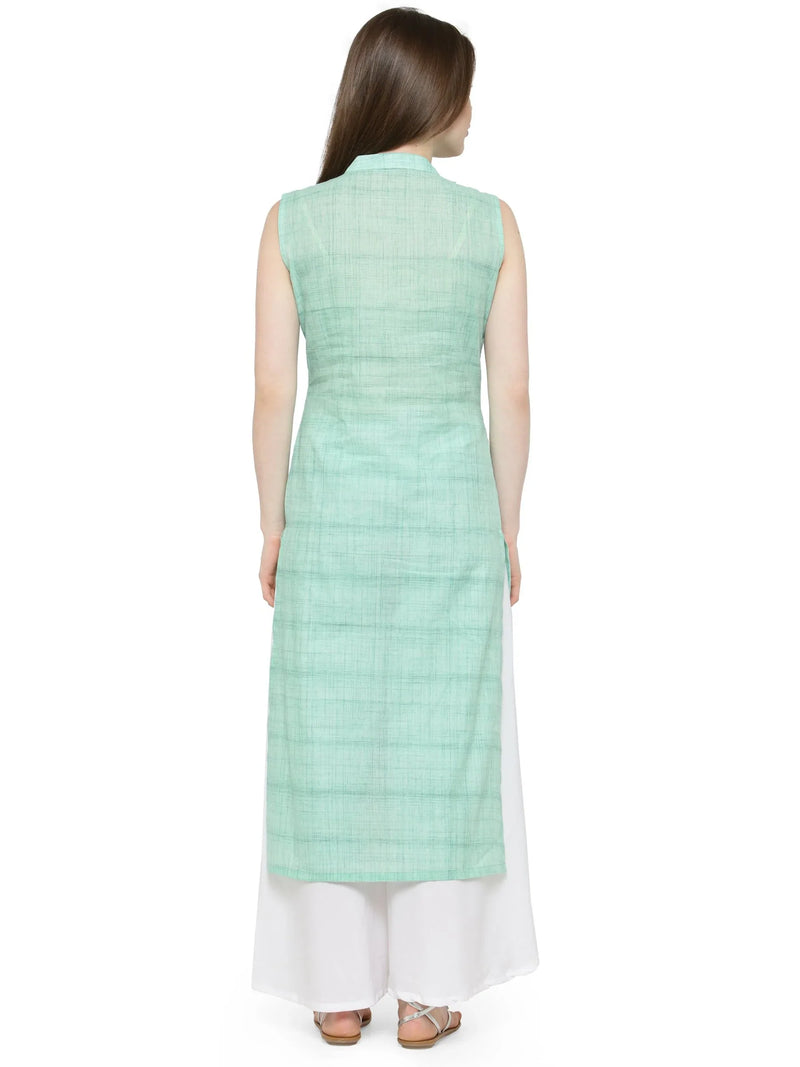 Women Green Solid Straight Kurta - Jompers