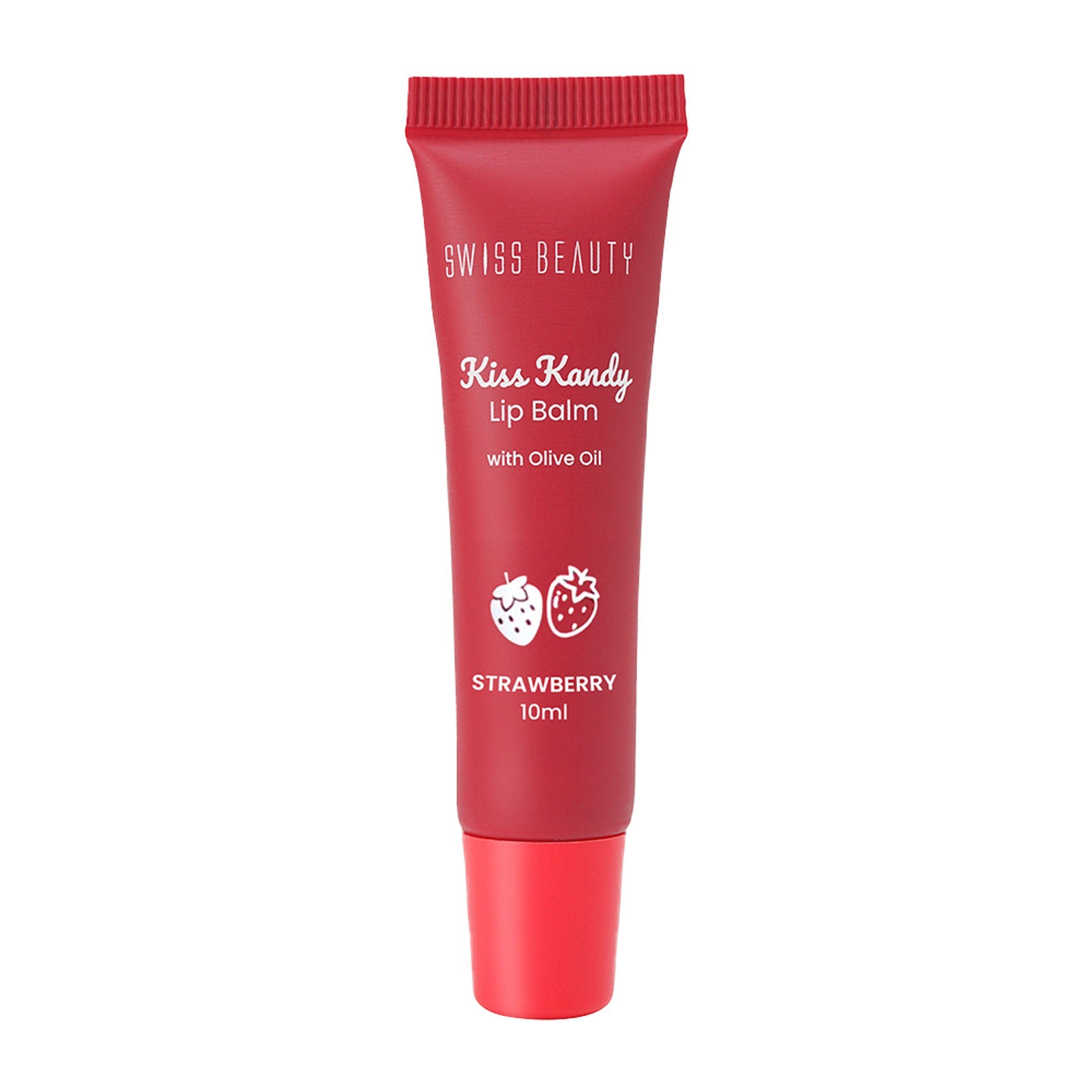 Swiss Beauty Kiss Kandy Tinted Lip Balm | Non-Sticky with Olive Oil & Vitamin E - 7 Strawberry