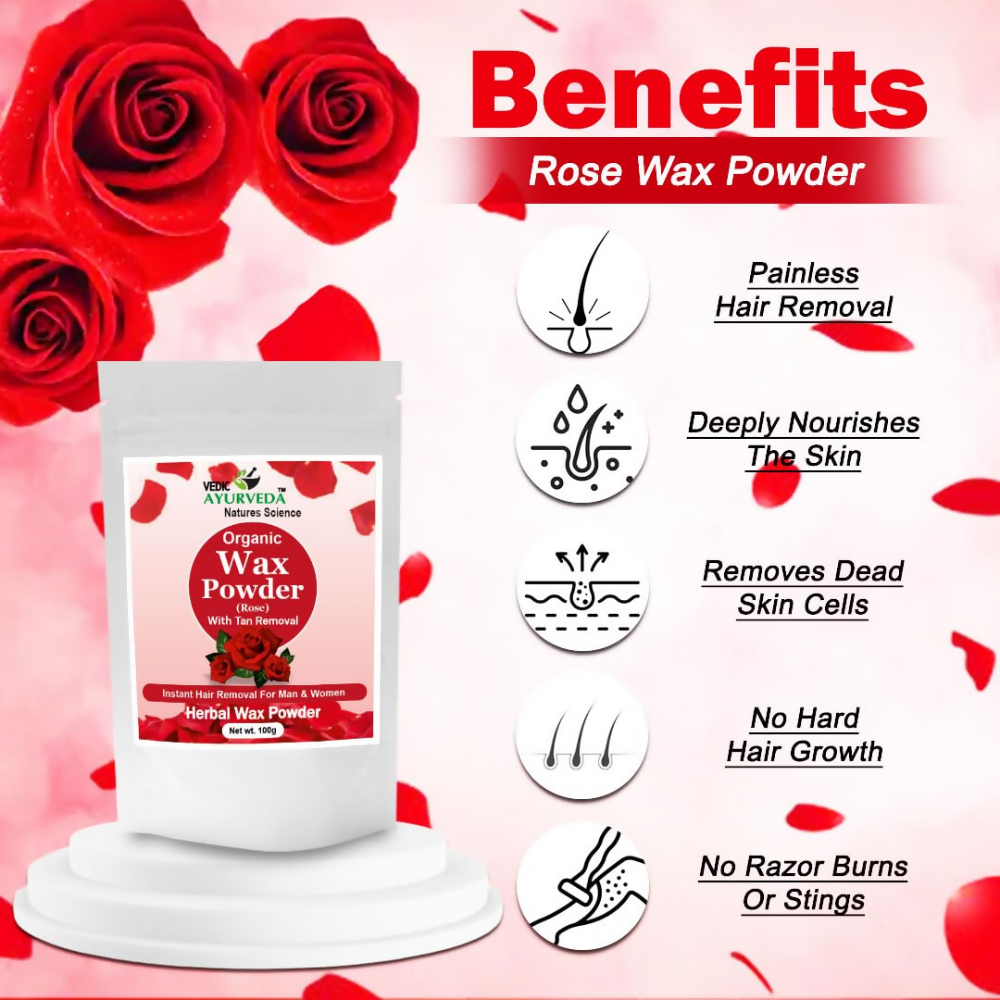 VedicAyurveda Herbal Wax Powder - Rose