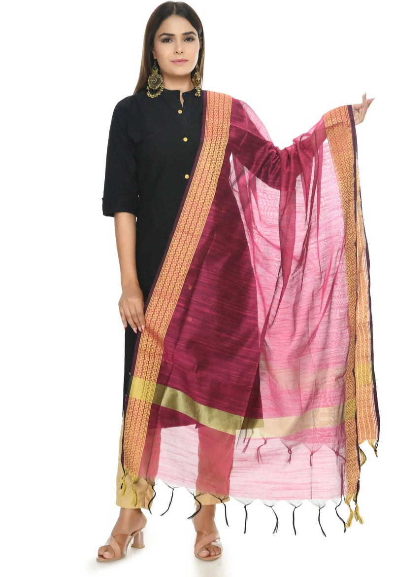 Mominos Fashion Moeza Handloom Cotton Pink Dupatta