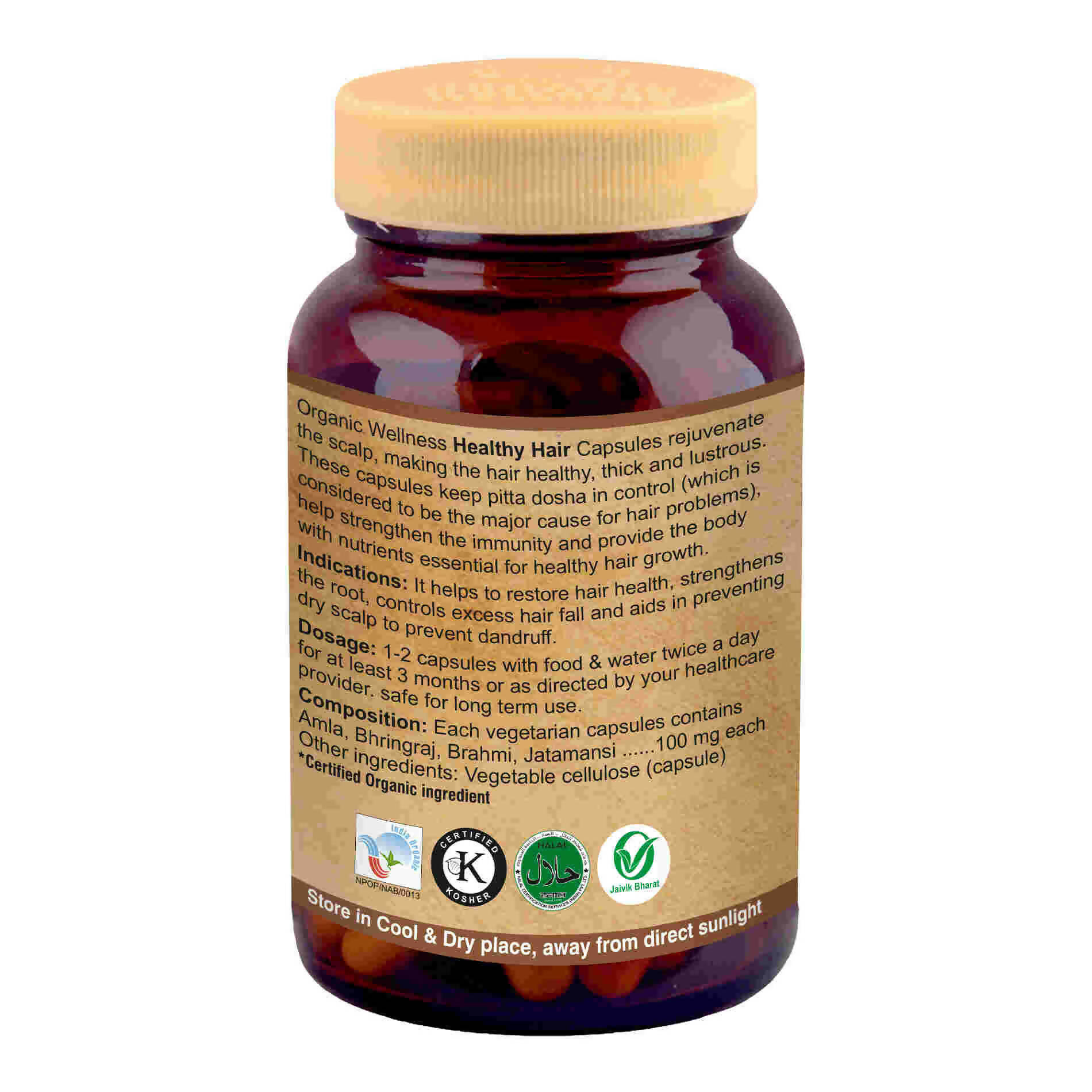 Organic Wellness Healthy Hair Vegetarian Capsules