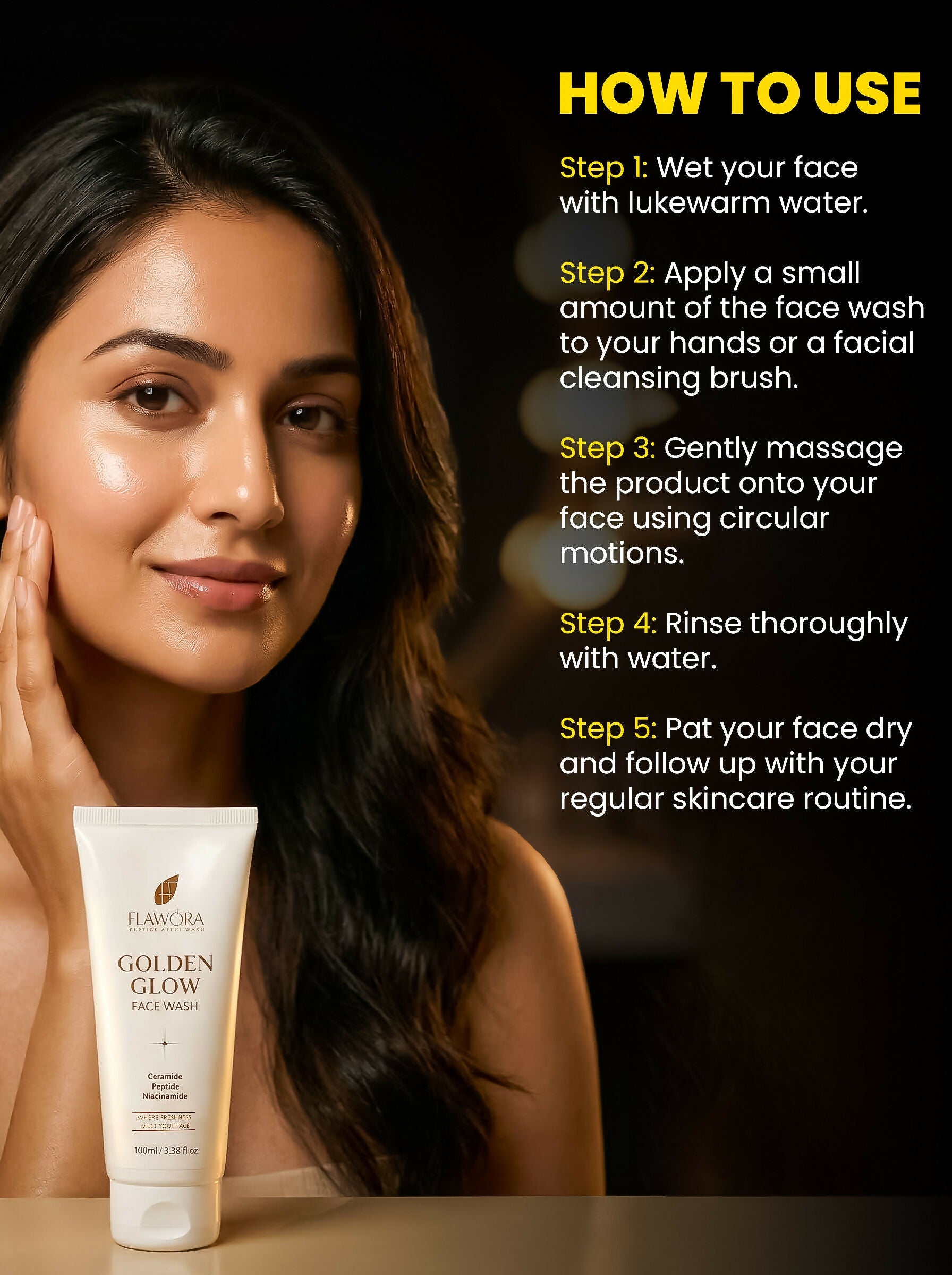 Flawora Golden Glow Face Wash