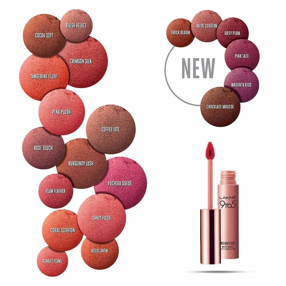 Lakme 9 To 5 Weightless Matte Mouse Lip & Cheek Color - Chocolate Mousse