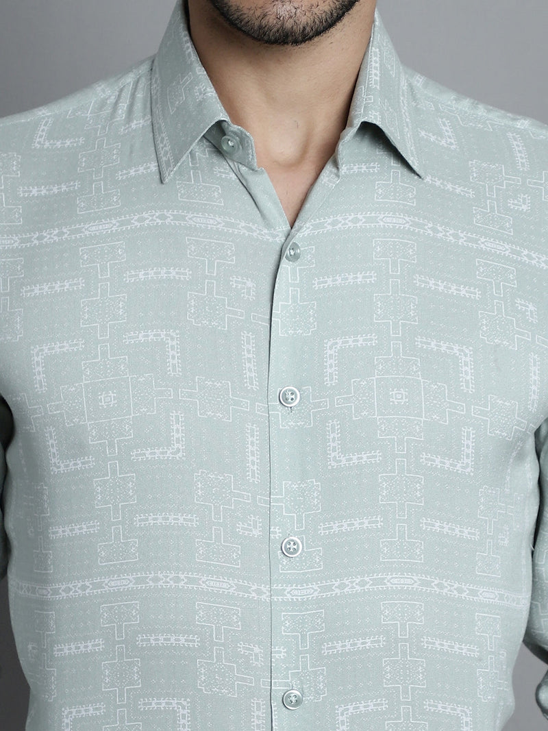 Men's Geomatric Printed Formal Shirts