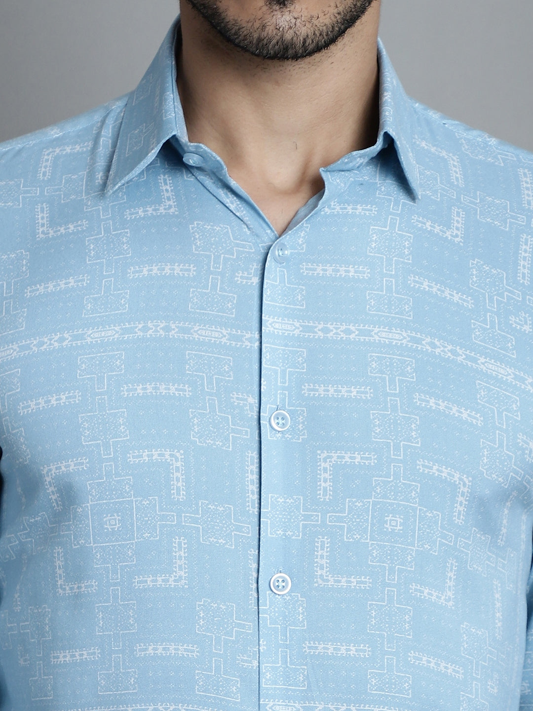 Men's Geomatric Printed Formal Shirts